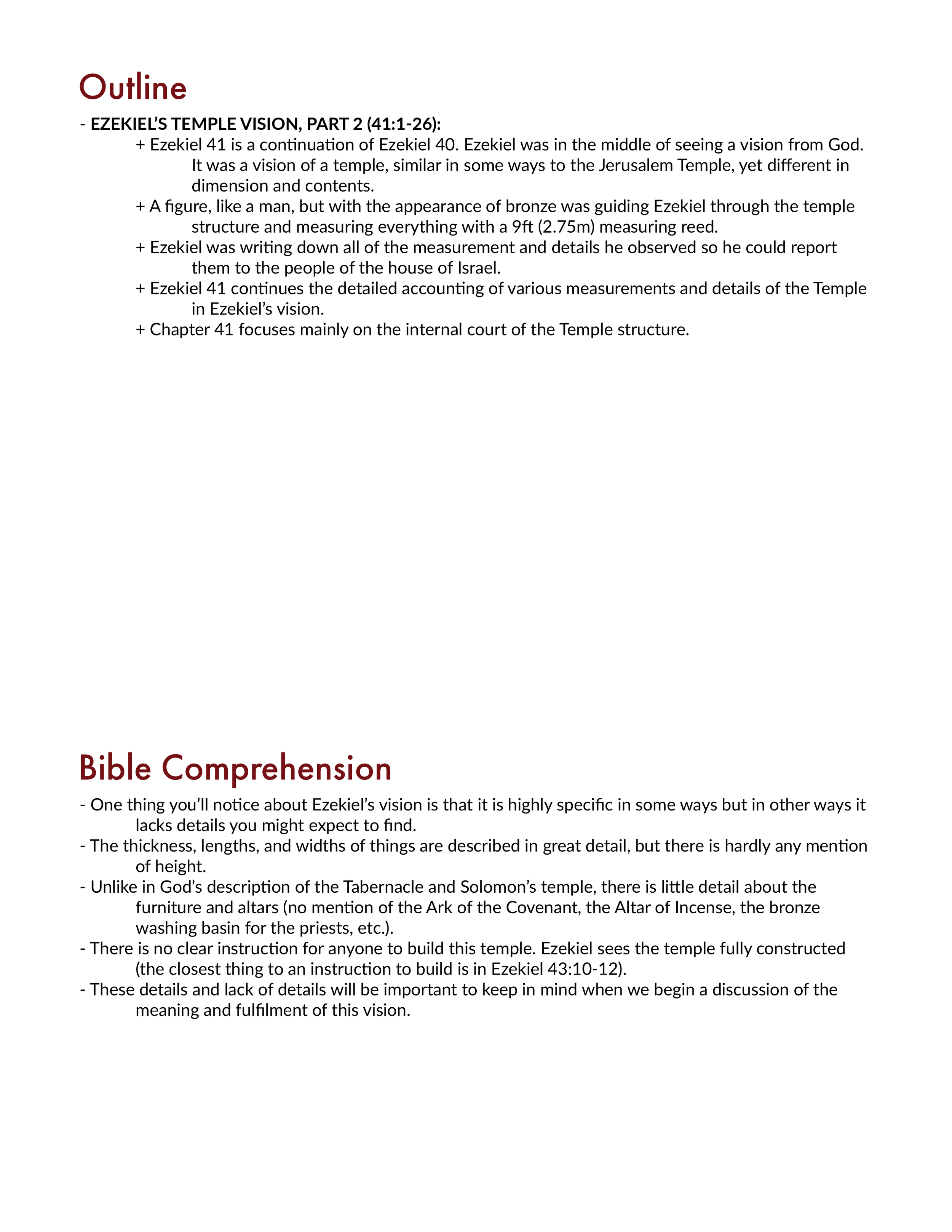 Ezekiel 41 Explanation and Summary