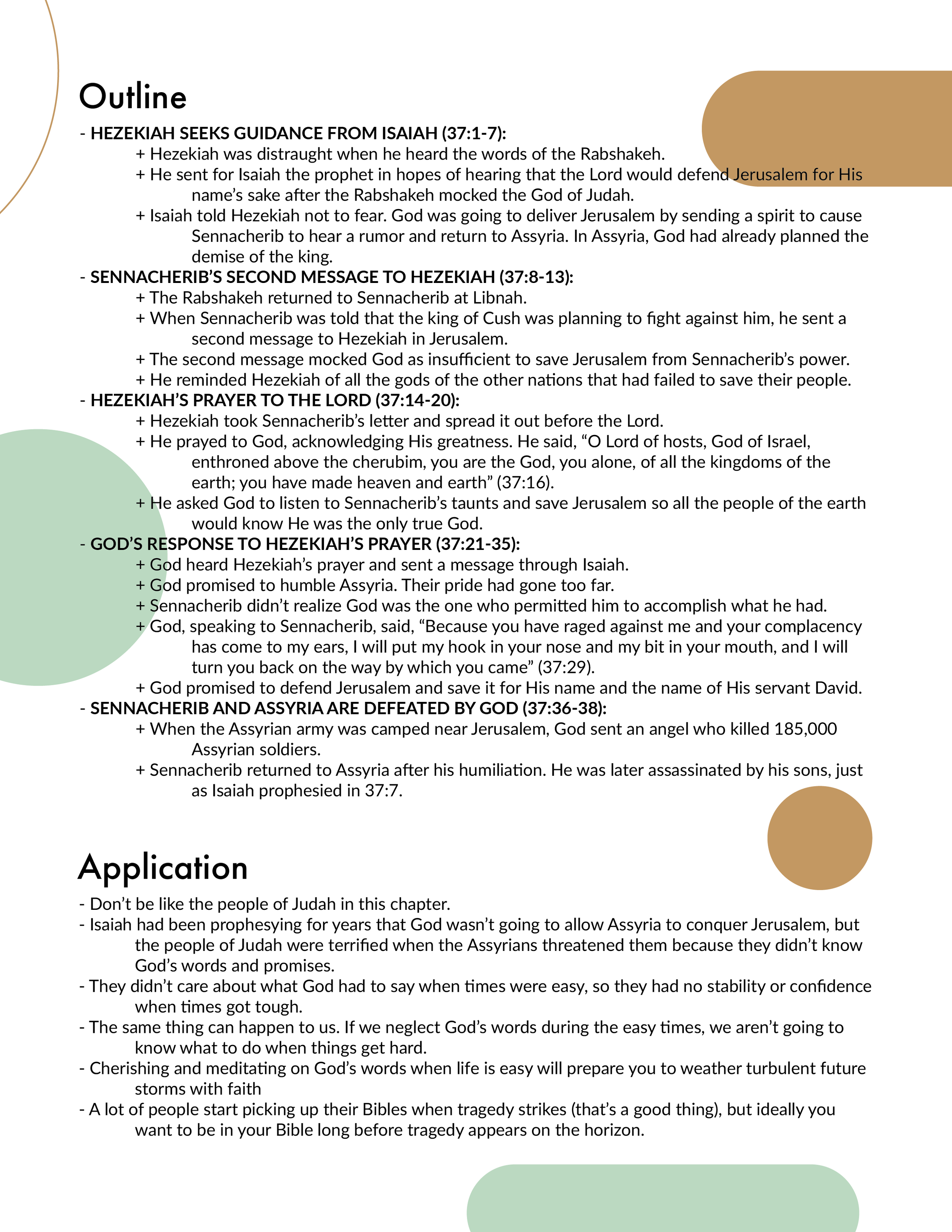 Isaiah 37 Outline and Application