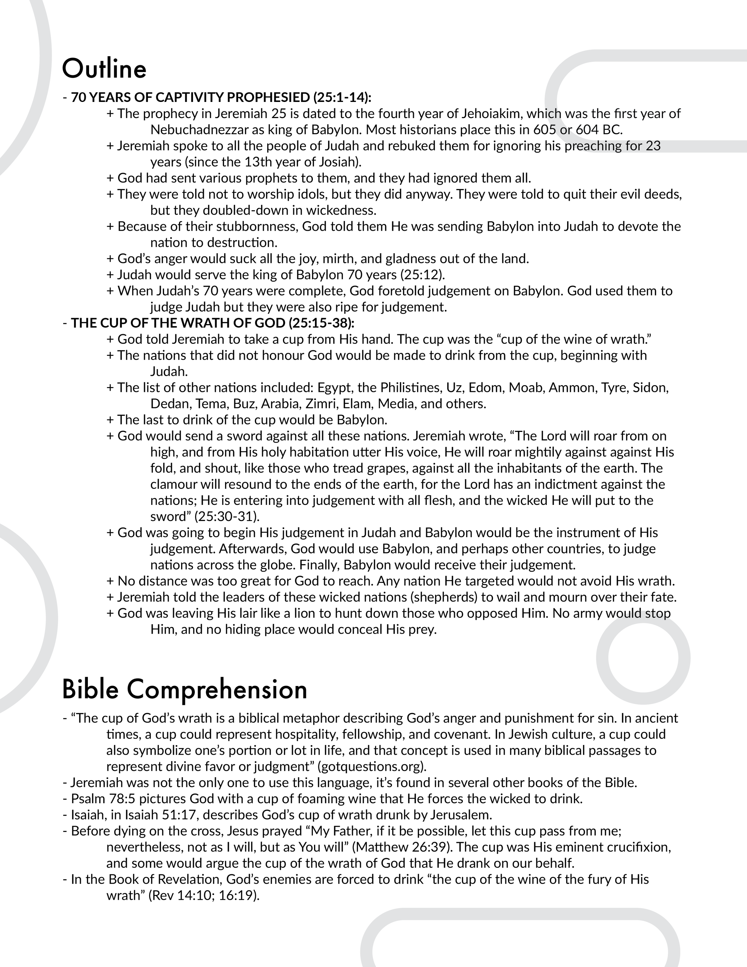 Jeremiah 25 Bible Study and Explanation