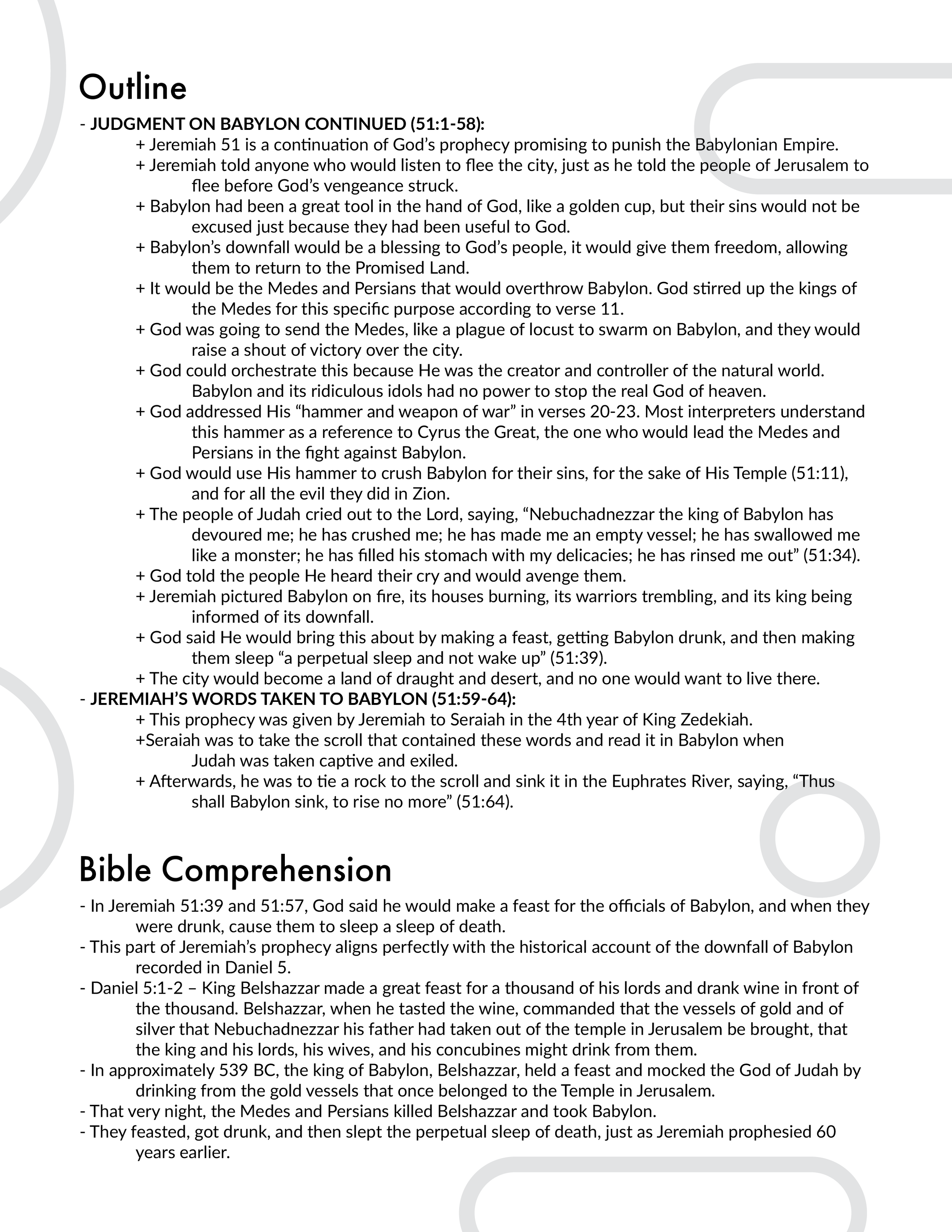 Jeremiah 51 Outline and Application