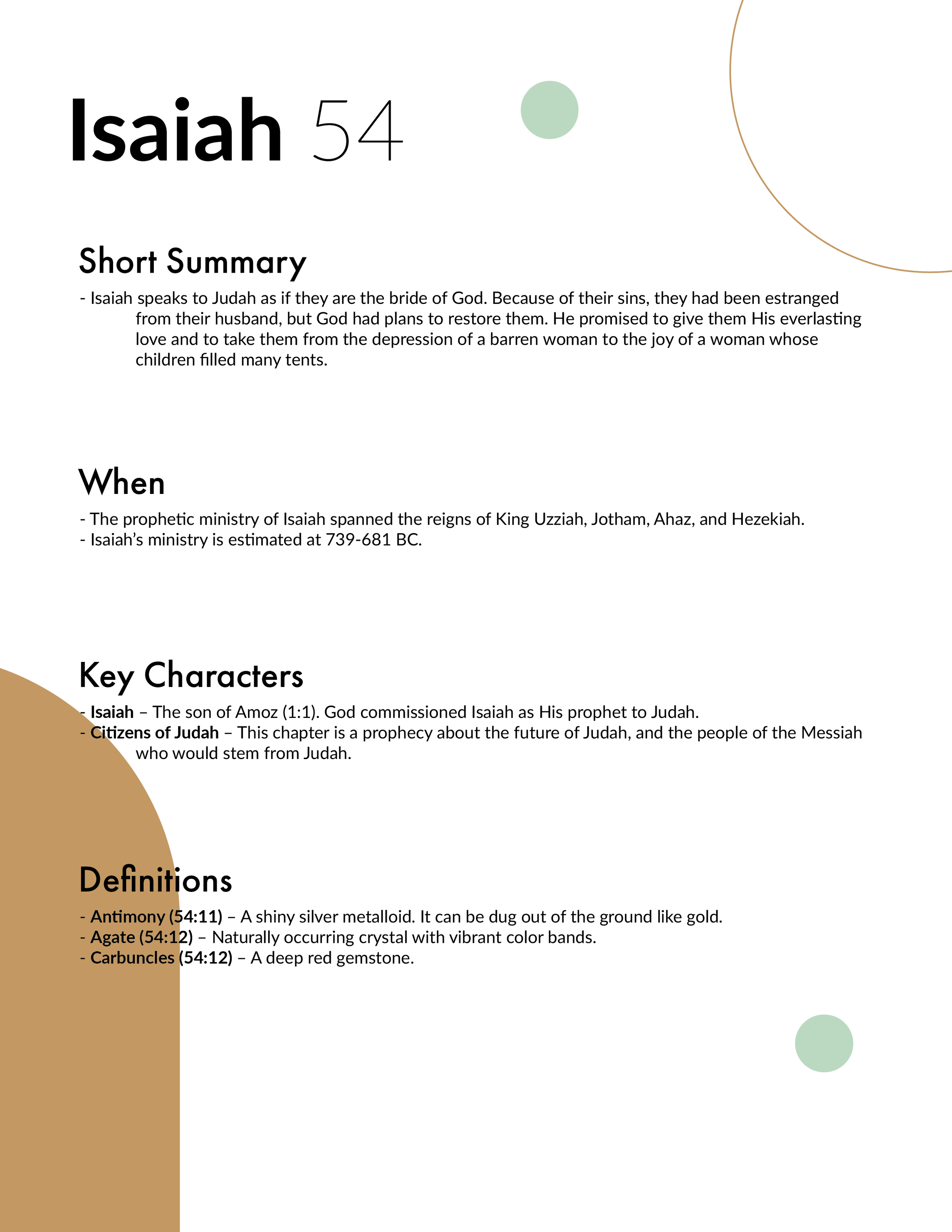 Isaiah 54 Bible Study and Explanation