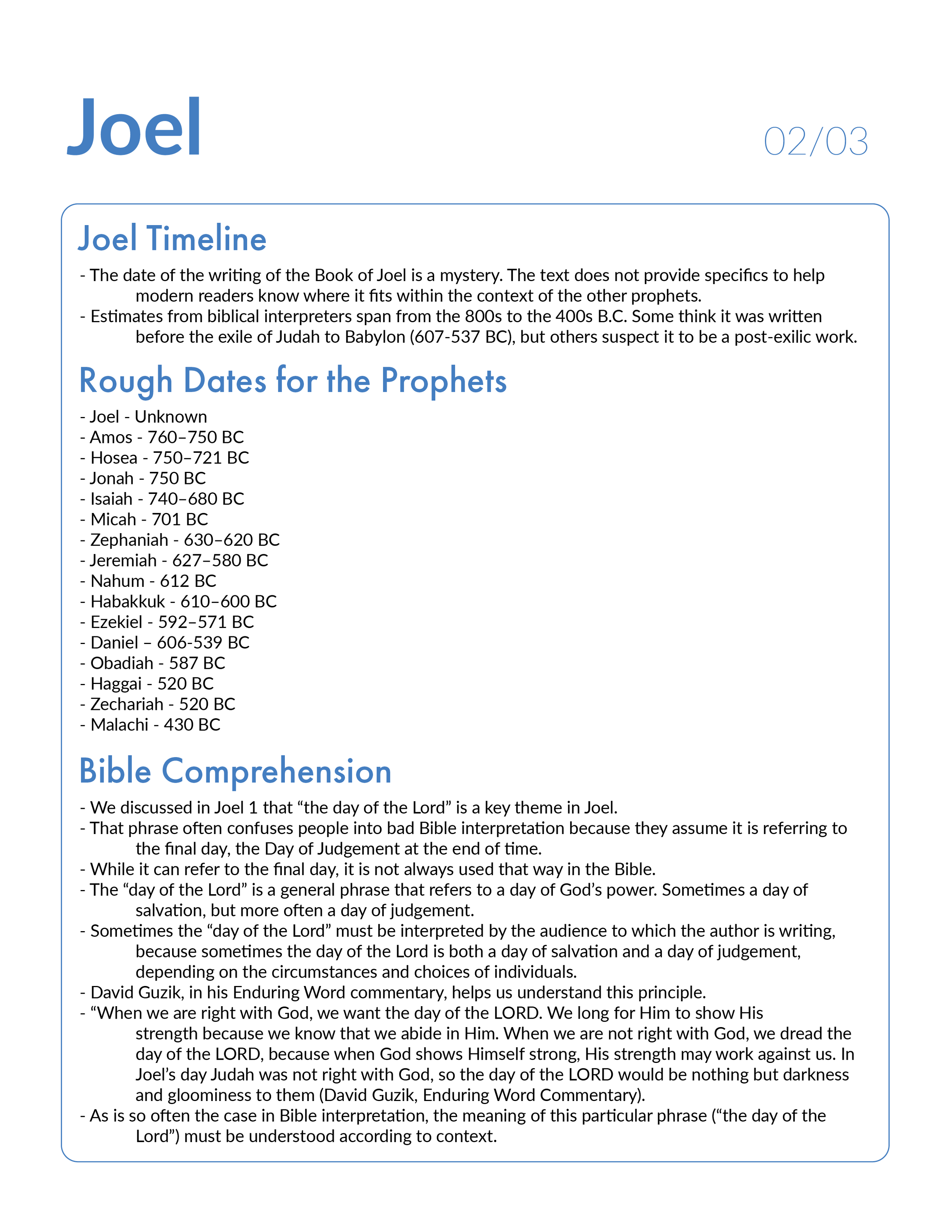 Joel 2 Bible Study