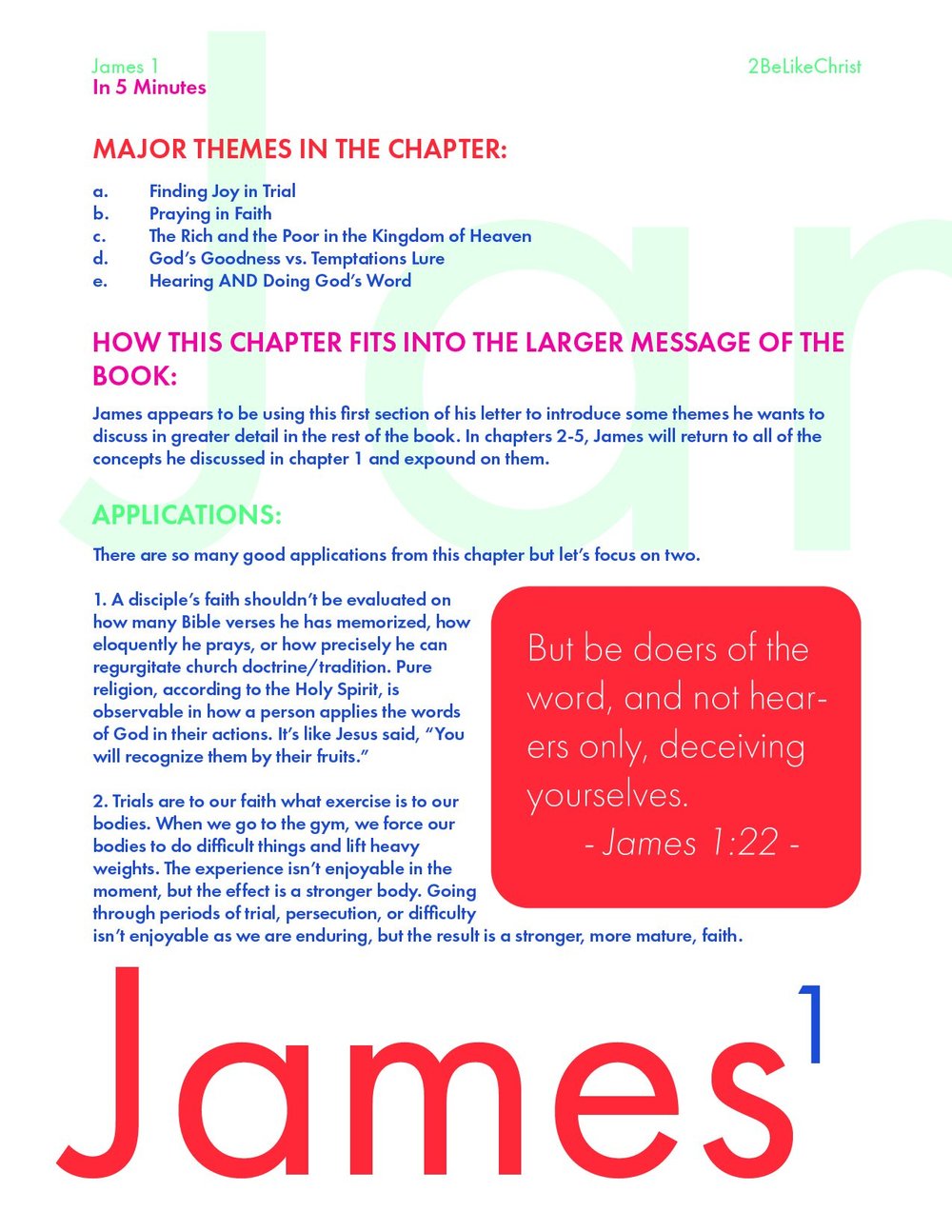 Summary of James 1 in 5 Minutes — 2BeLikeChrist