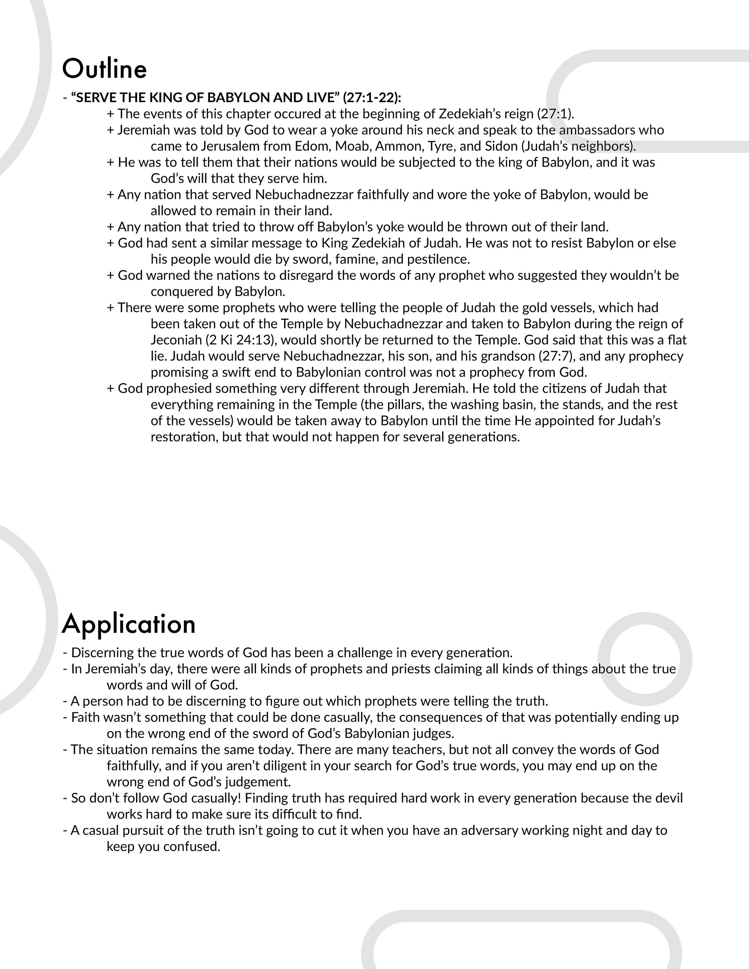 Jeremiah 27 Summary and Explanation