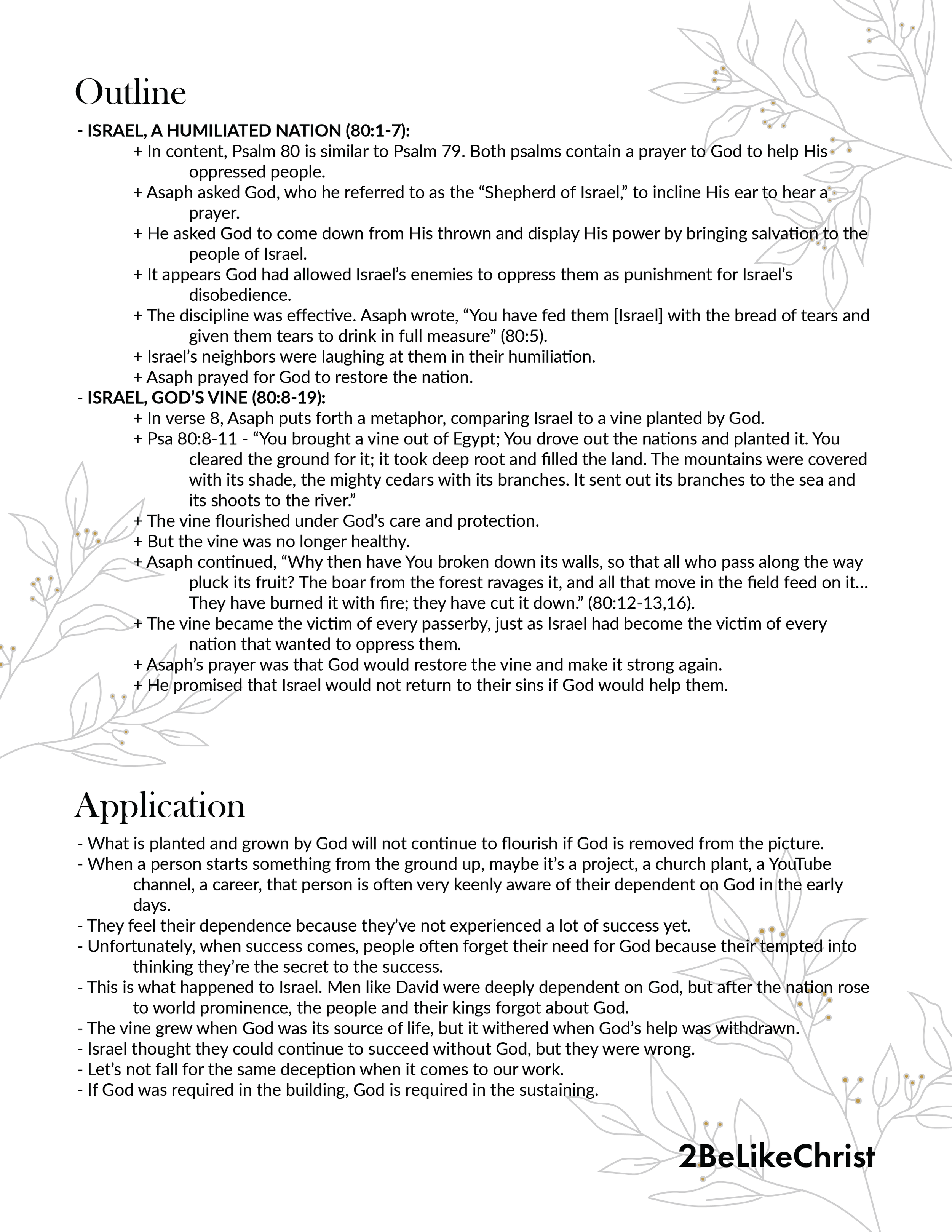 Psalm 80 Summary Psalm 80 Summary