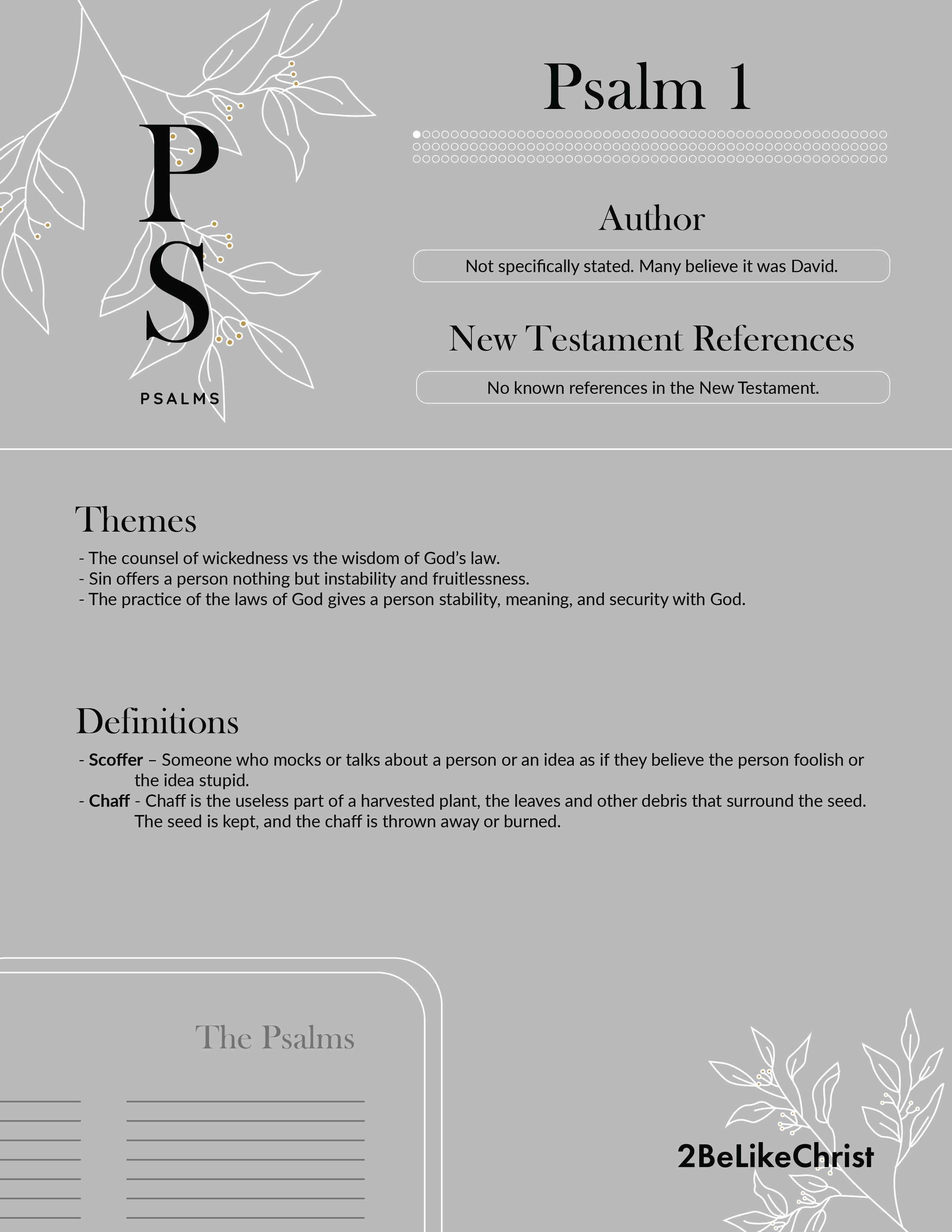 Psalm 1 Summary 5 Minute Bible Study 2BeLikeChrist Psalm 1 Summary 5 Minute Bible Study 2BeLikeChrist