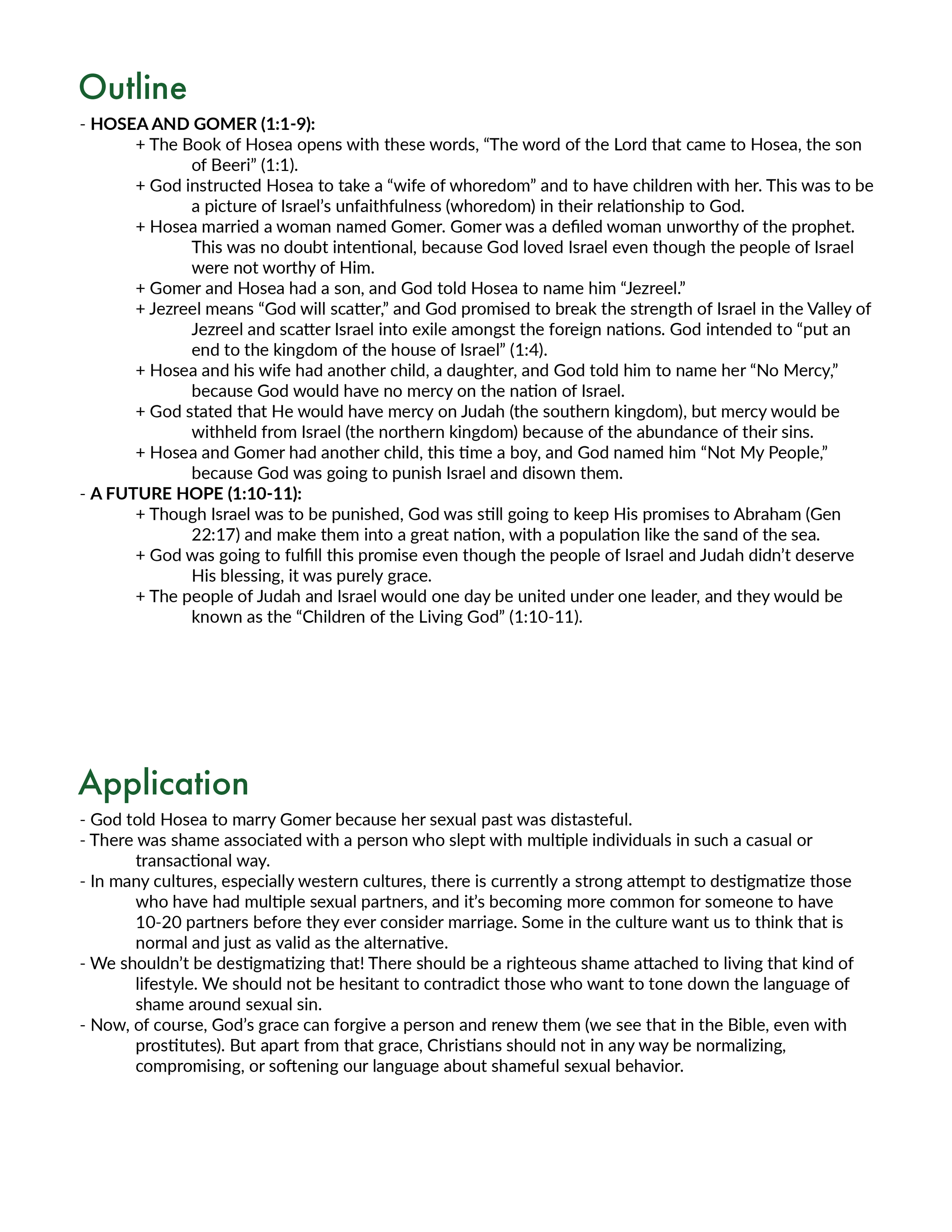 Hosea 1 Explanation and Application