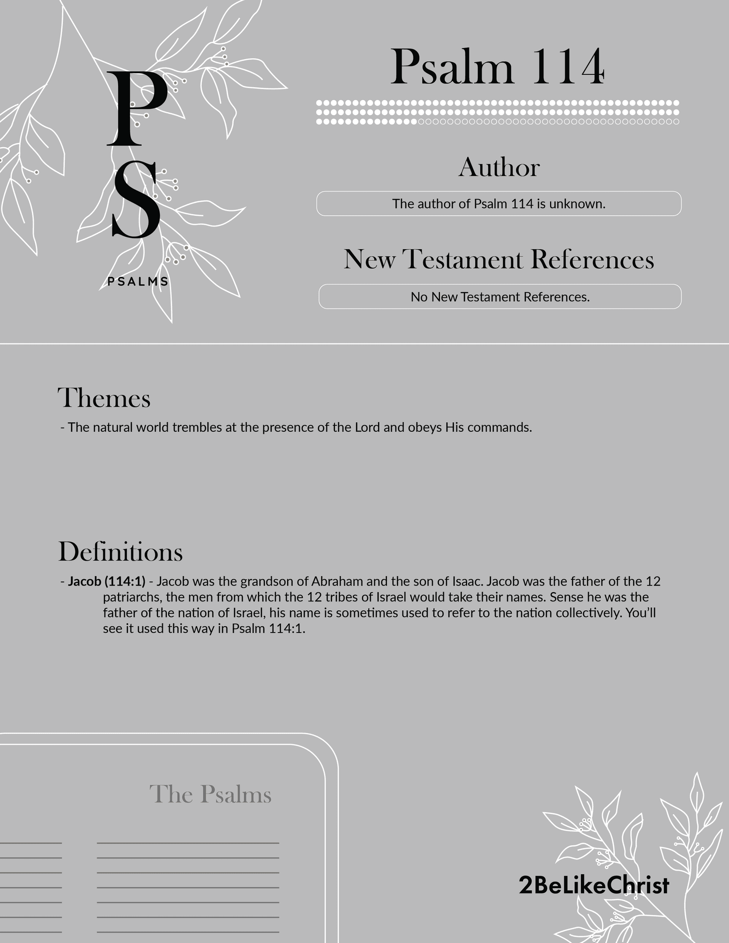 Psalm 114 Summary - 5 Minute Bible Study — 2BeLikeChrist