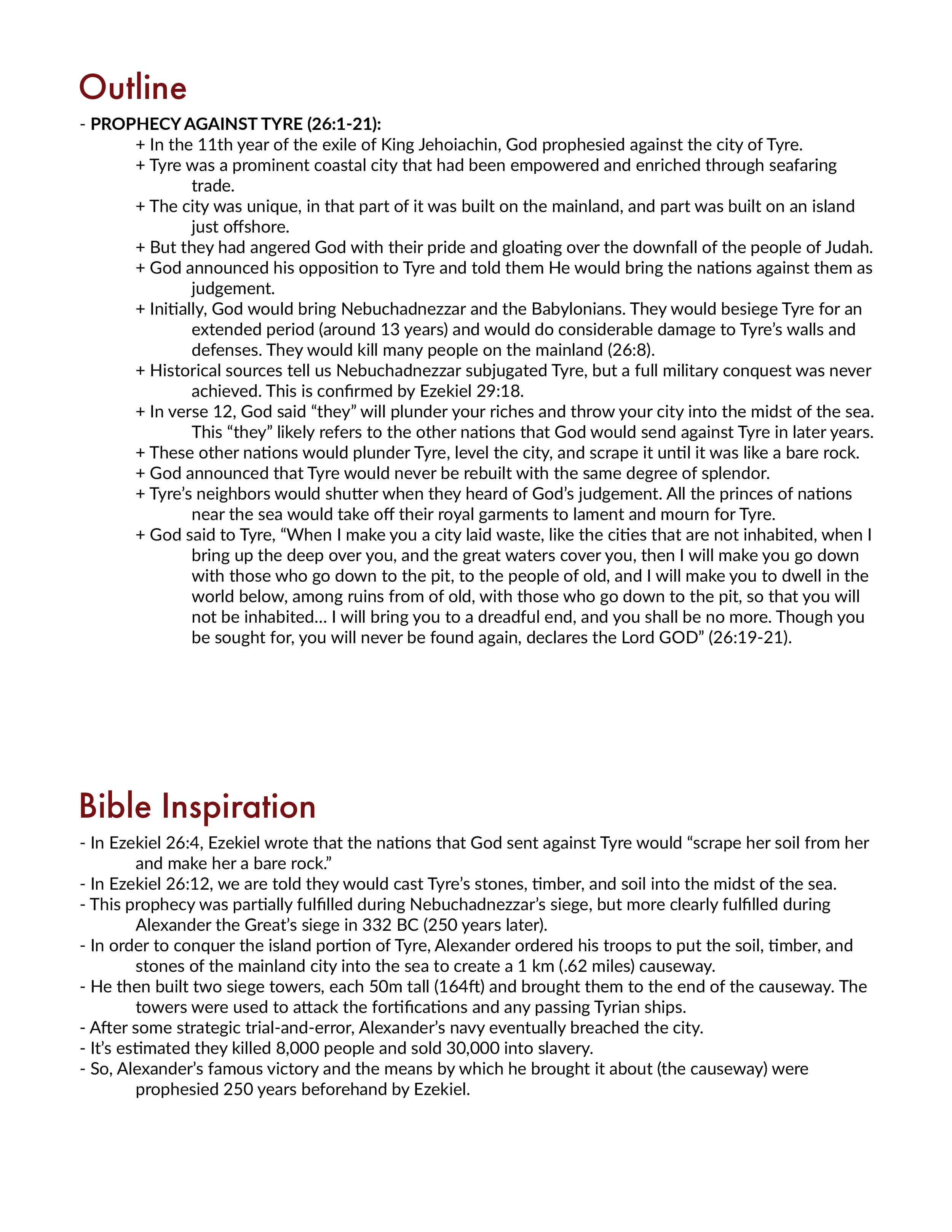 Ezekiel 26 Bible Study and Summary