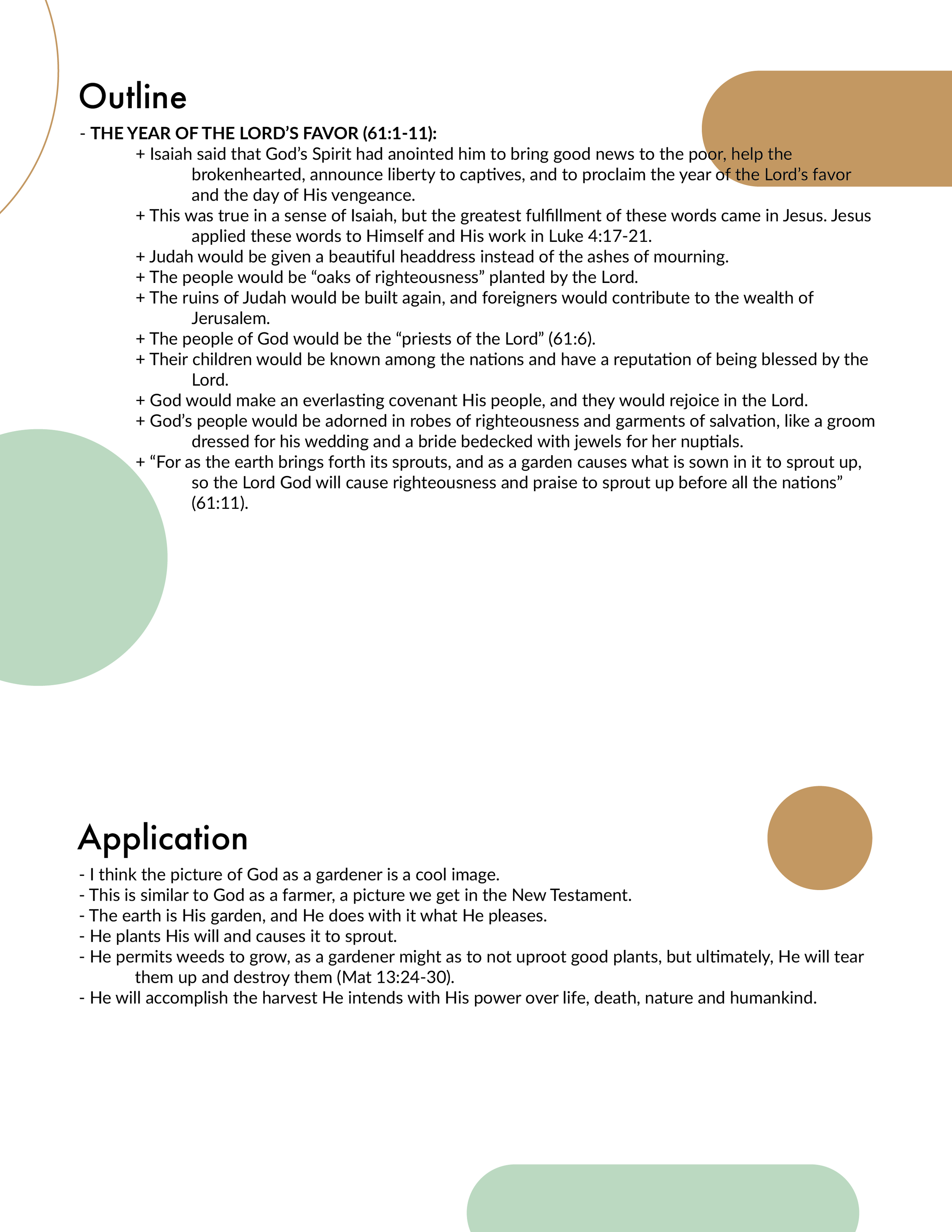 Isaiah 61 Outline and Application