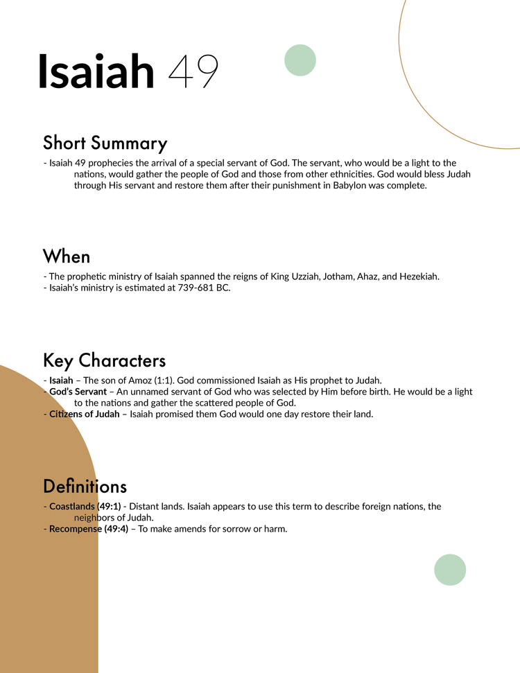 Isaiah 49 - Bible Study in 5 Minutes — 2BeLikeChrist