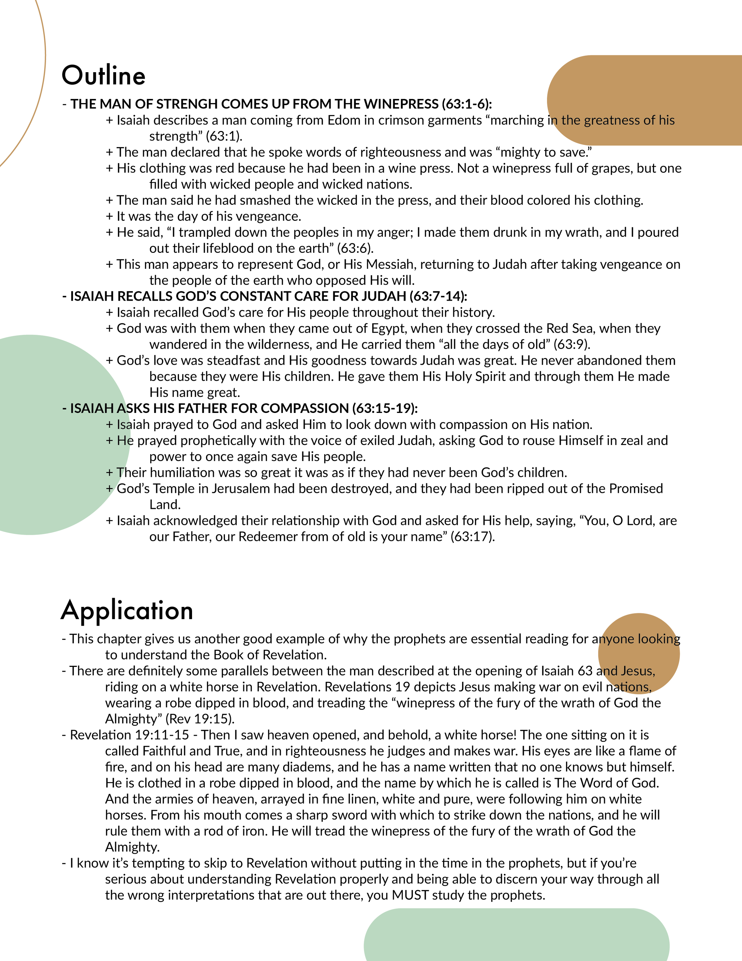 Isaiah 63 Outline and Application