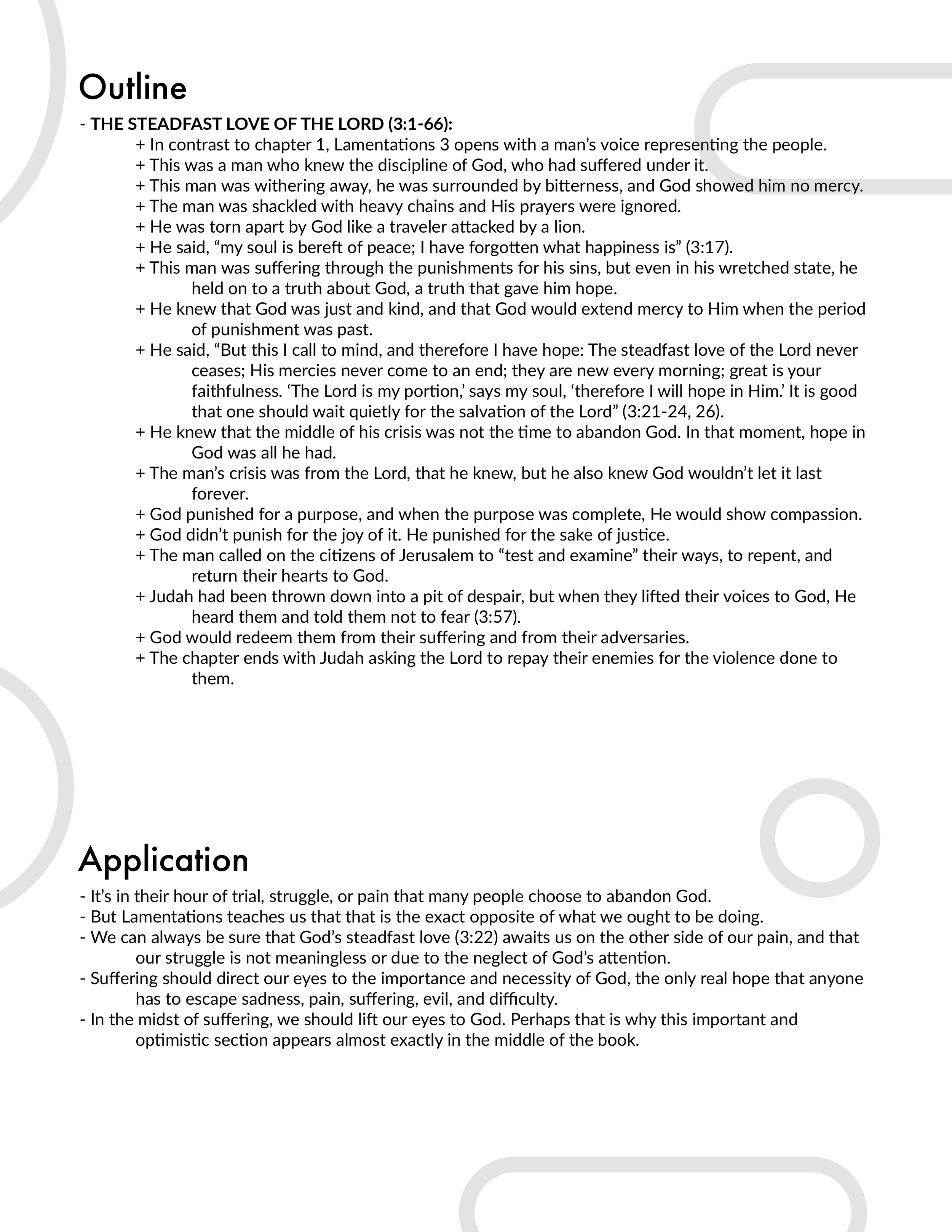 Lamentations 3 Outline and Application