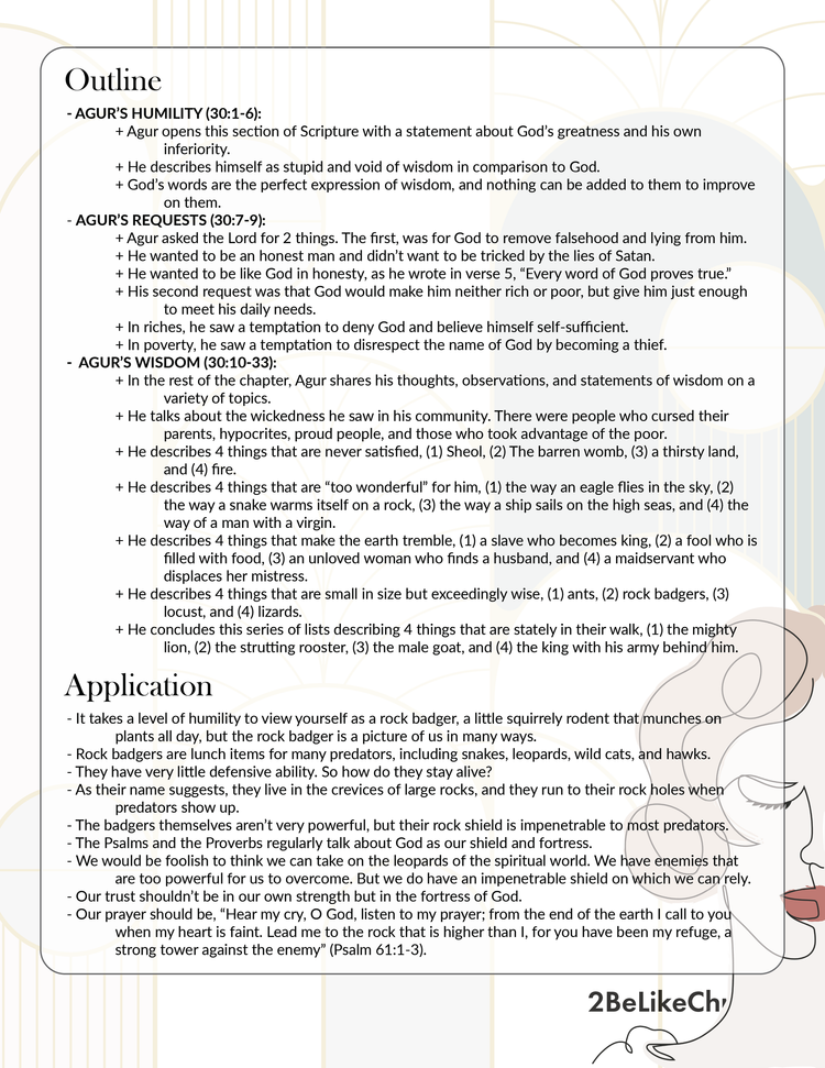 Proverbs 30 Summary 5 Minute Bible Study 2BeLikeChrist proverbs-30-summary-5-minute-bible-study-2belikechrist