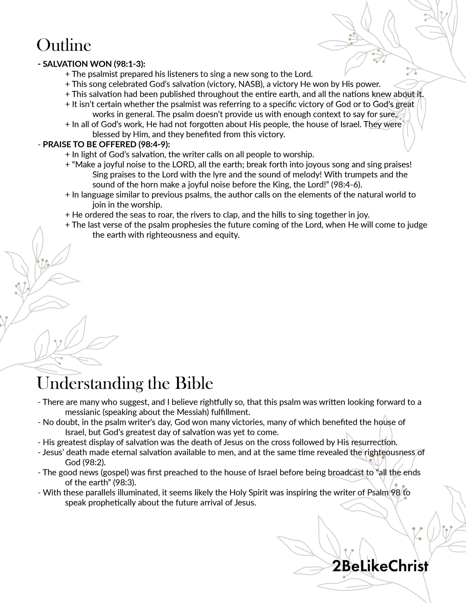 Psalm 98 Summary 5 Minute Bible Study 2BeLikeChrist psalm-98-summary-5-minute-bible-study-2belikechrist