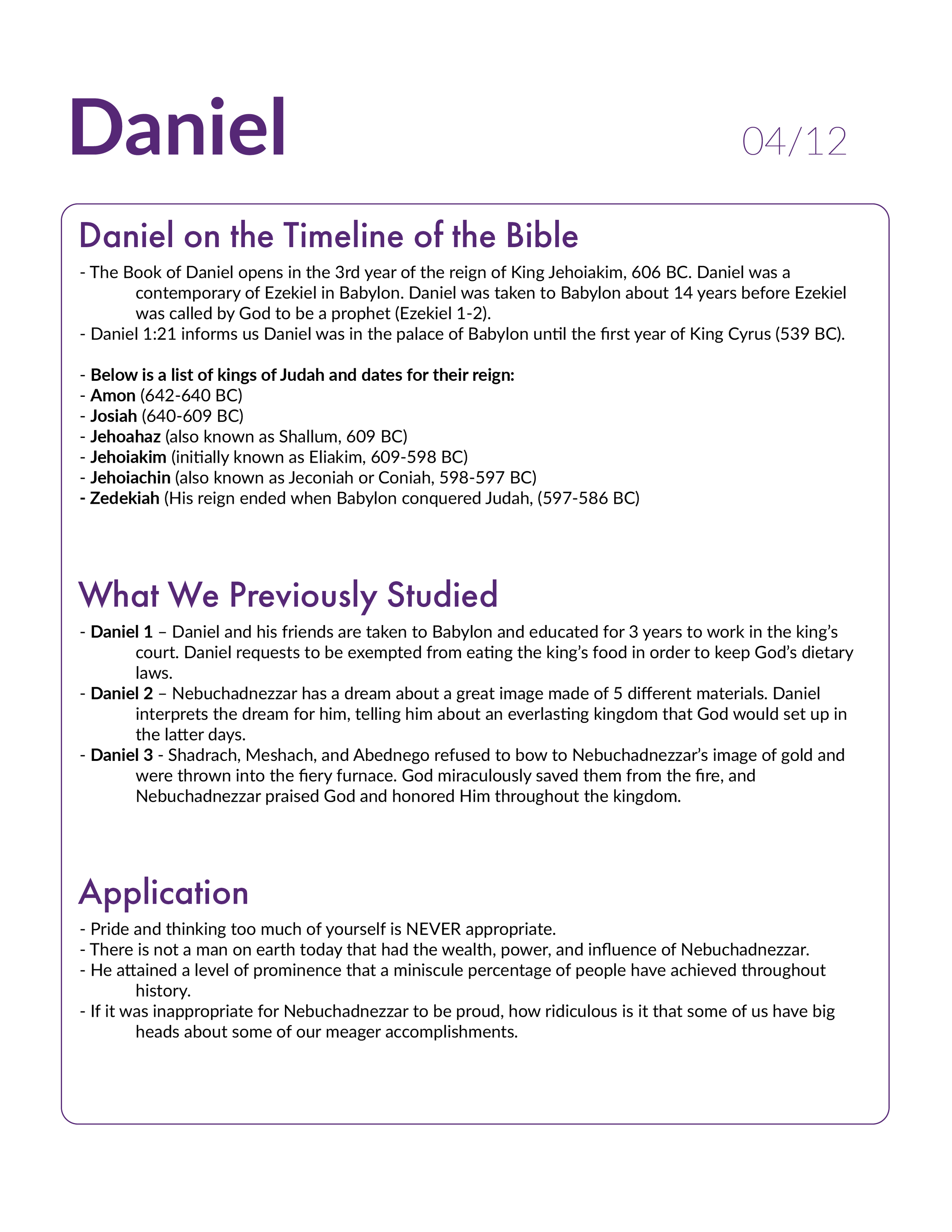 Daniel 4 Bible Study
