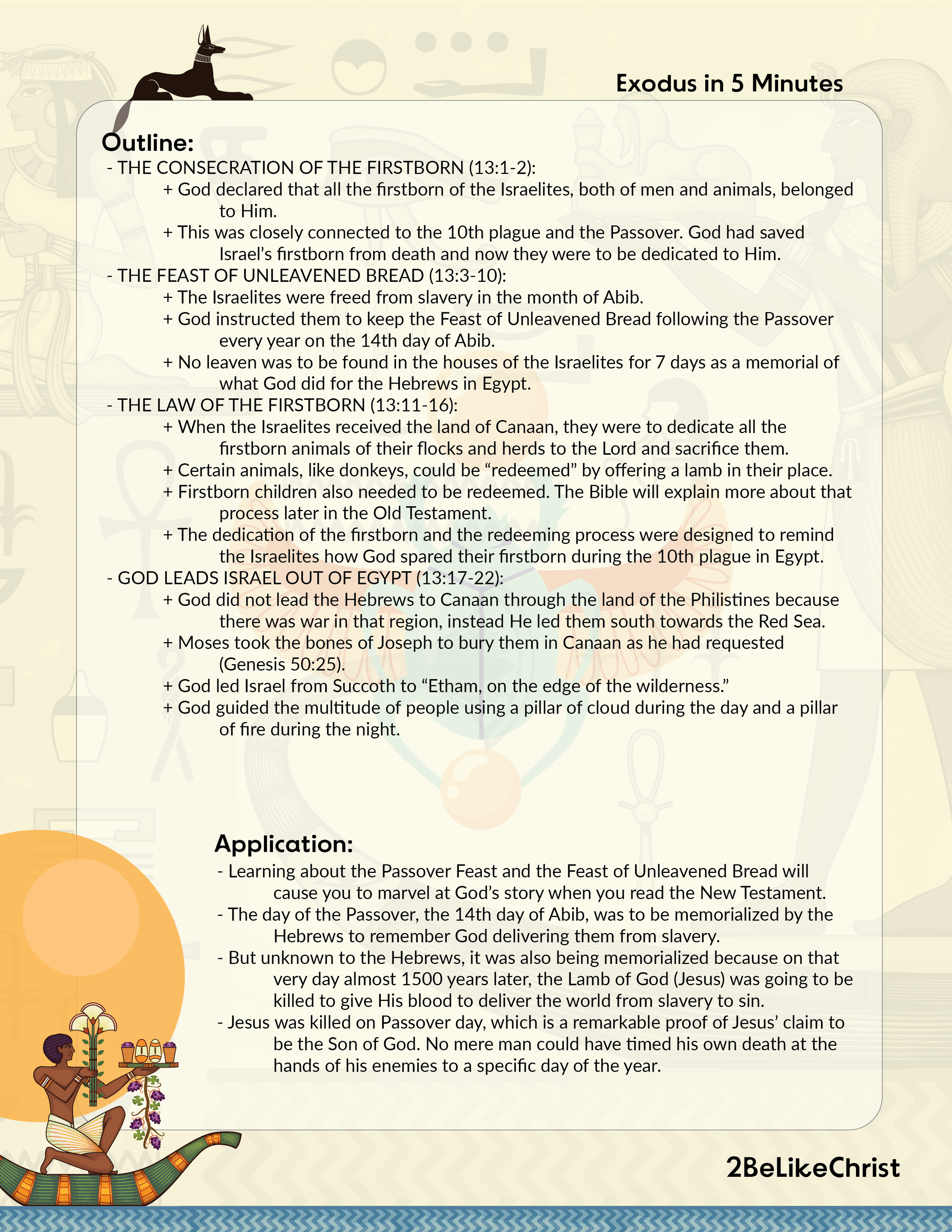 Exodus 13 Summary: A Concise Overview in 5 Minutes — 2BeLikeChrist