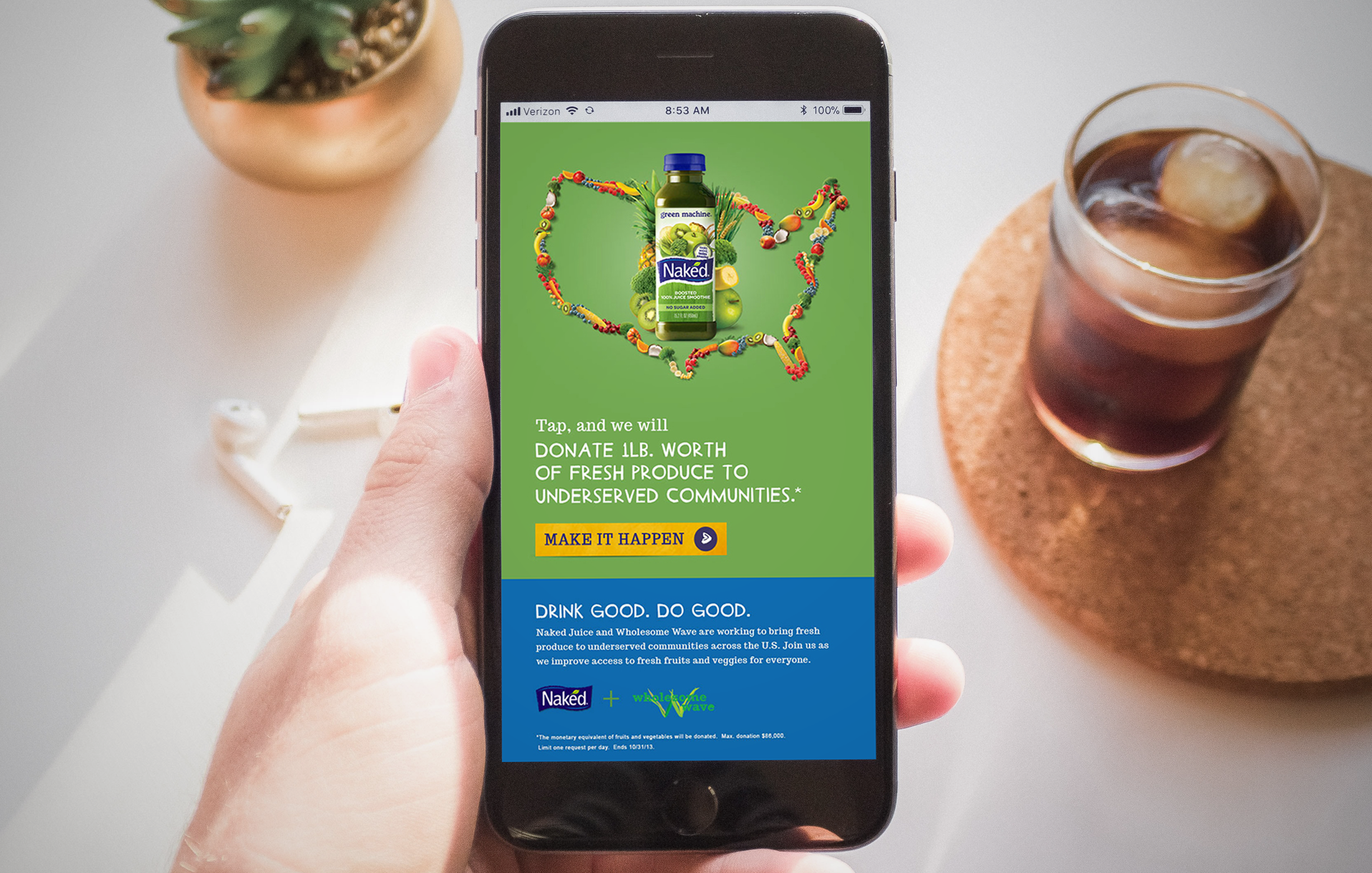 With the click of a finger, Naked Juice drinkers everywhere began sending pound after pound of produce to Food Deserts.