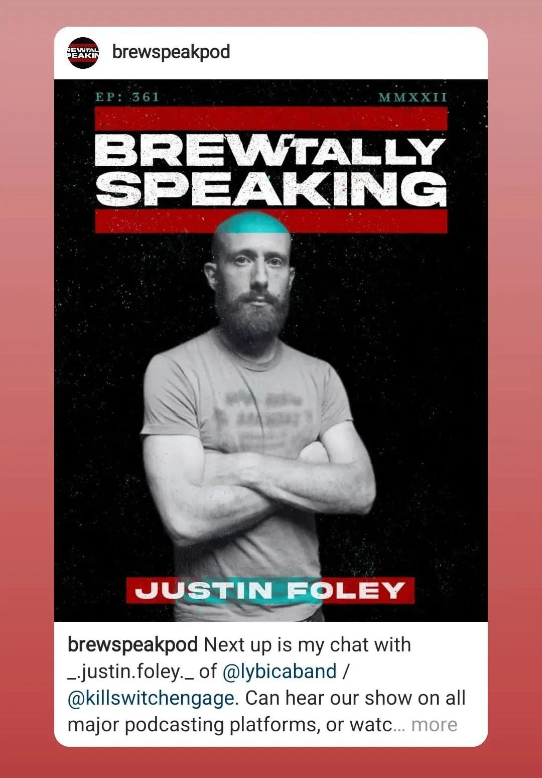 image of Juston Foley with arms crossed, below the words Brewtally Speaking.