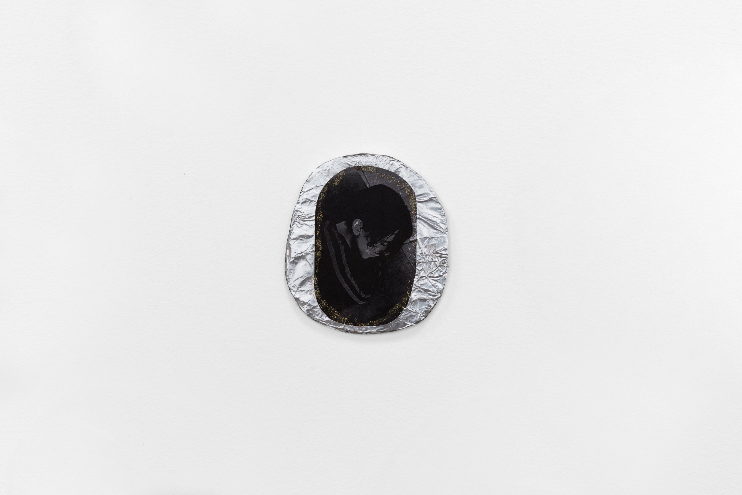 Veronica Gelbaum Untitled, 2026 collage on foil on cardboard 3 ¾ x 4 inches