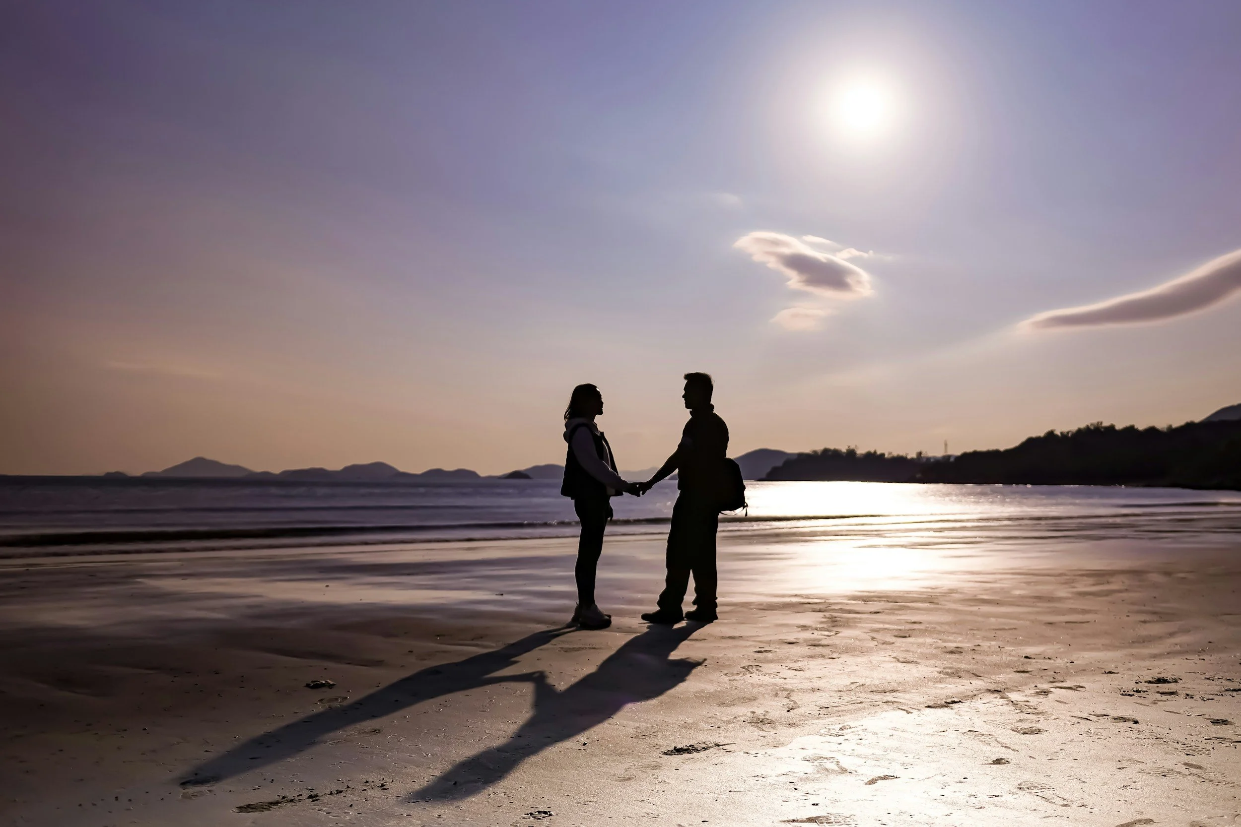 Couple enjoying walk post intensive couples retreat in Florida