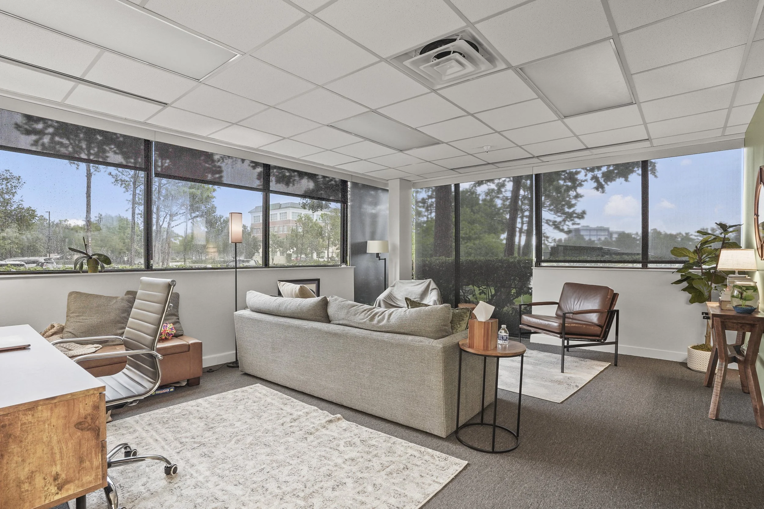 Bright counseling office in St. Petersburg for therapists seeking mental health therapist jobs in Florida.