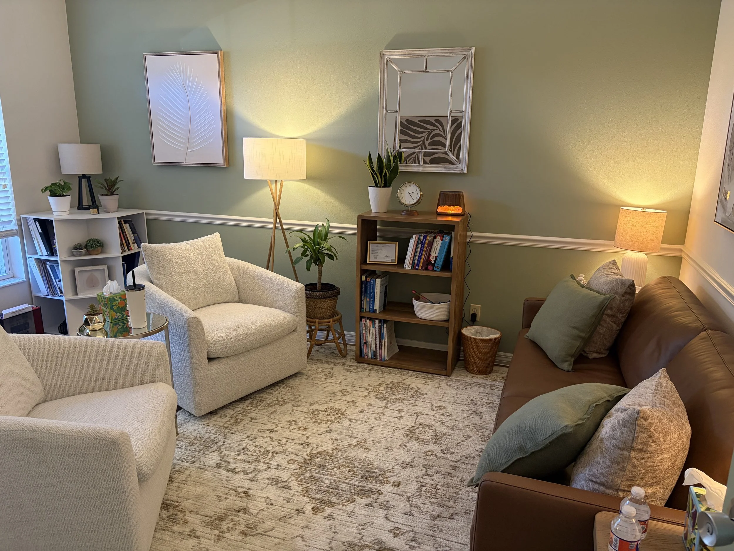 Professional therapy office in Sarasota, Florida for licensed mental health counselor and LCSW positions.