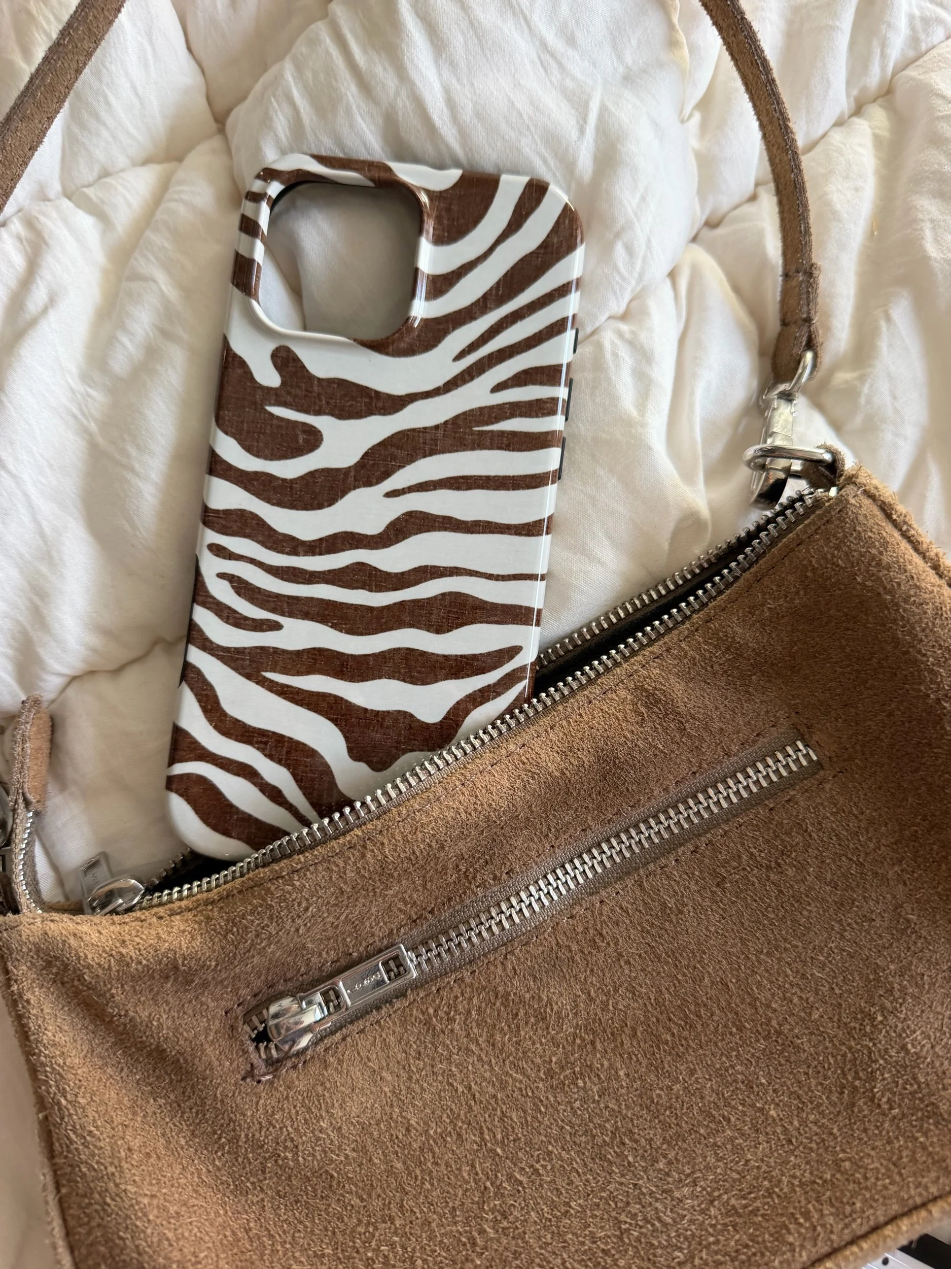 BROWN ZEBRA PRINT PHONE CASE