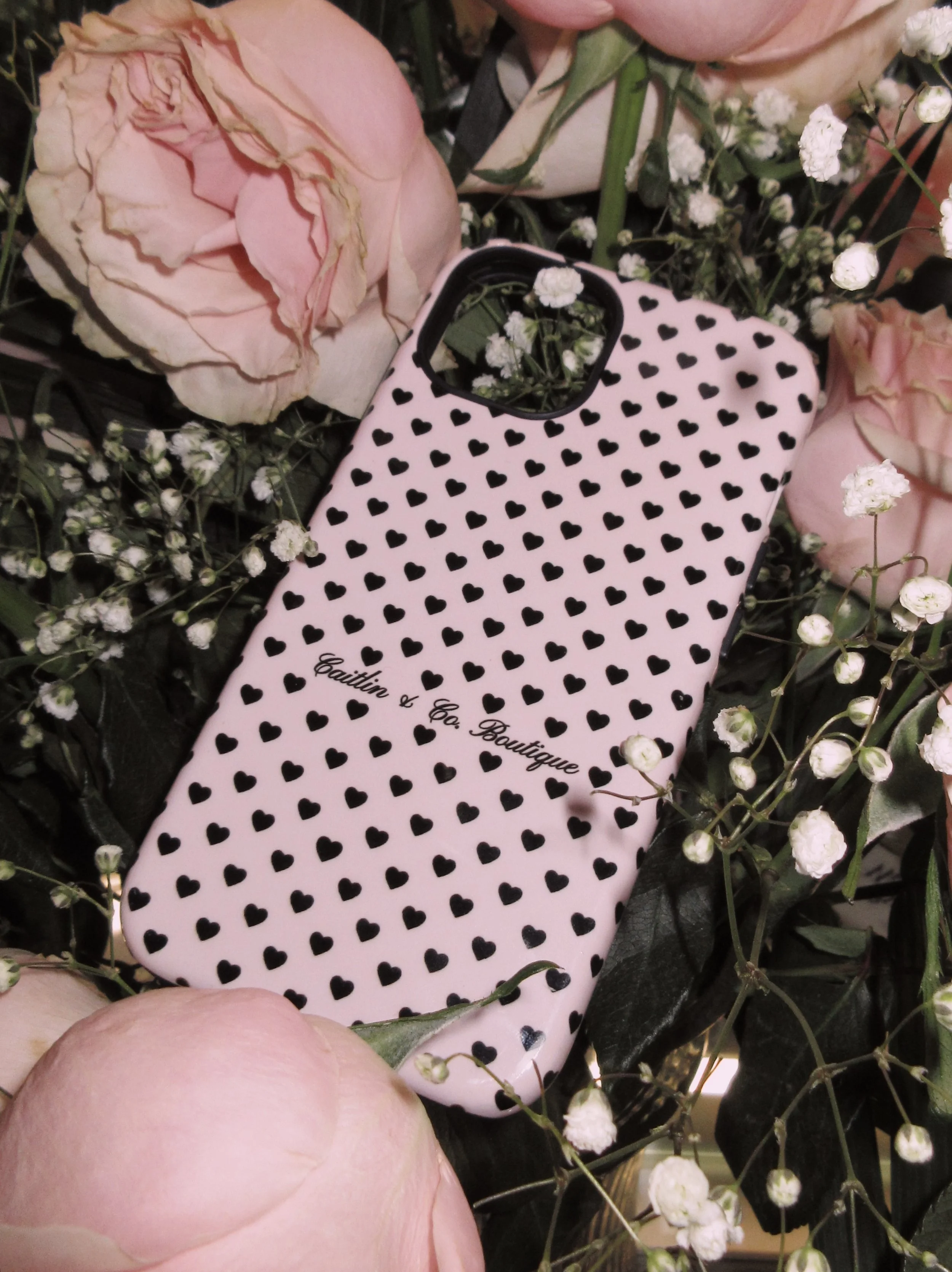 PINK HEART POLKA C&CB DOT PHONE CASE