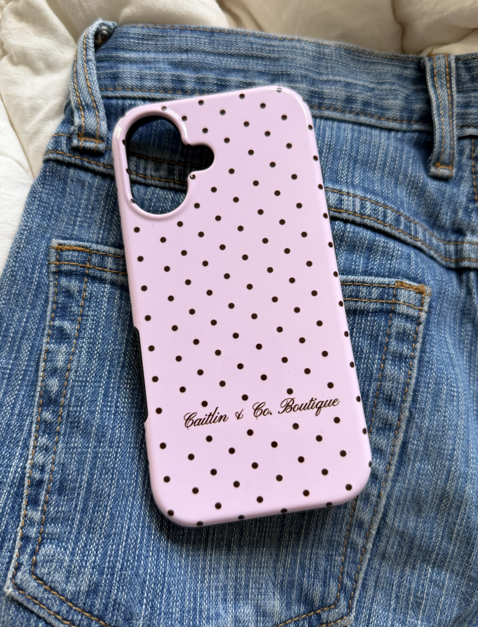 BROWN & PINK POLKA DOT CASE