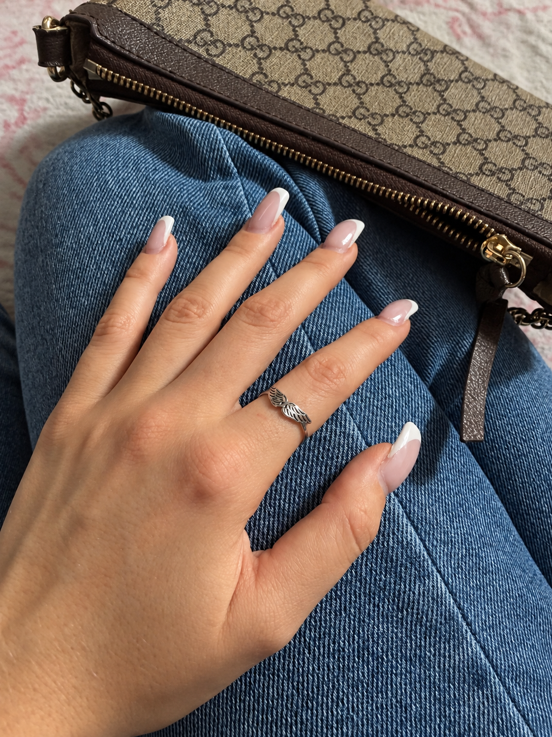 SILVER ANGEL WING RING