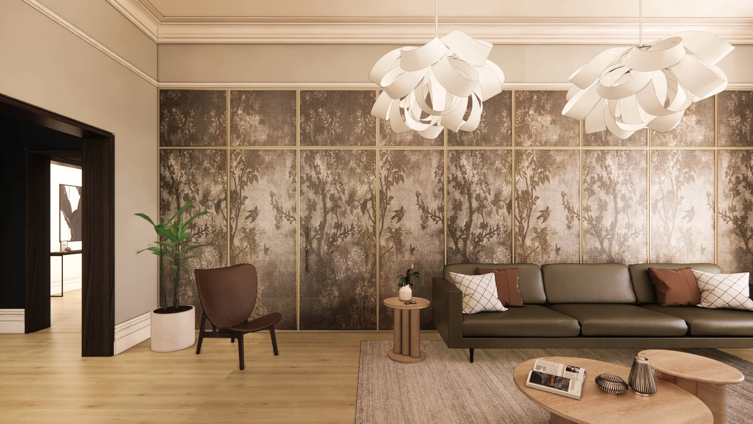 Architecturally designed home. Luxury Home. Heritage Home restoration. Adelaide Interior Design. Adelaide Architecture. Addition and Alterations. Bespoke design. Sophisticated design. Residential Interiors. Brass. Unique Design. Wallpaper. Pendants