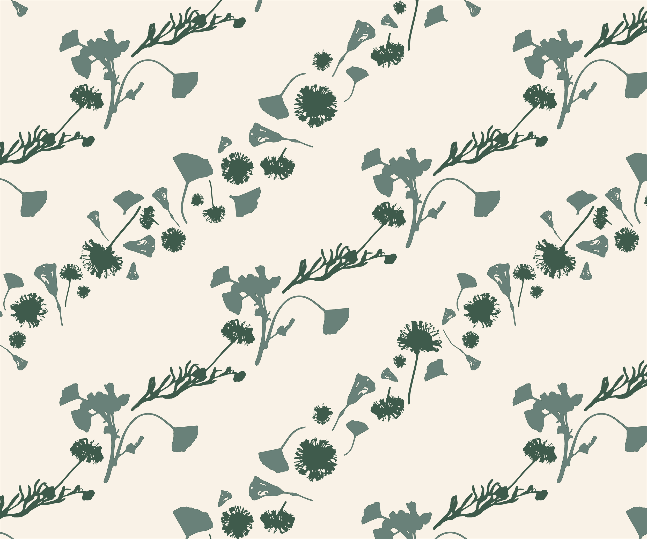 Crop Lines botanical fabric pattern, field-inspired line and floral print