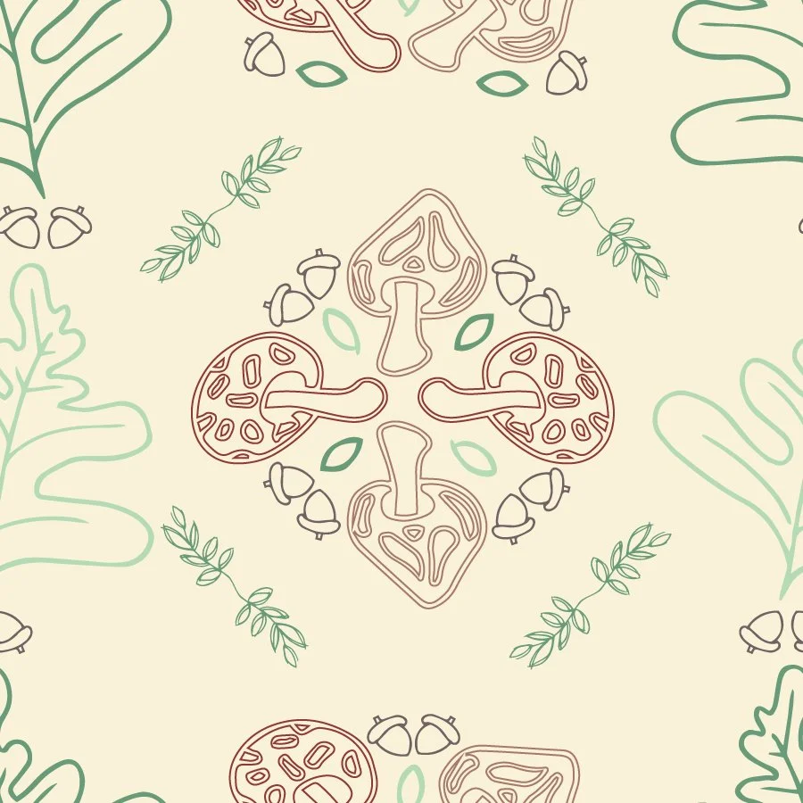 Oak + Toadstool Tales in Woodland Linen