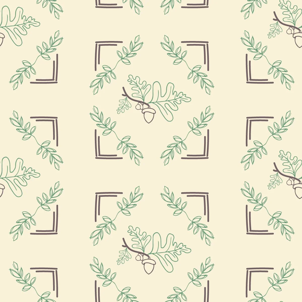 Oak Leaf Tiles in Woodland Linen
