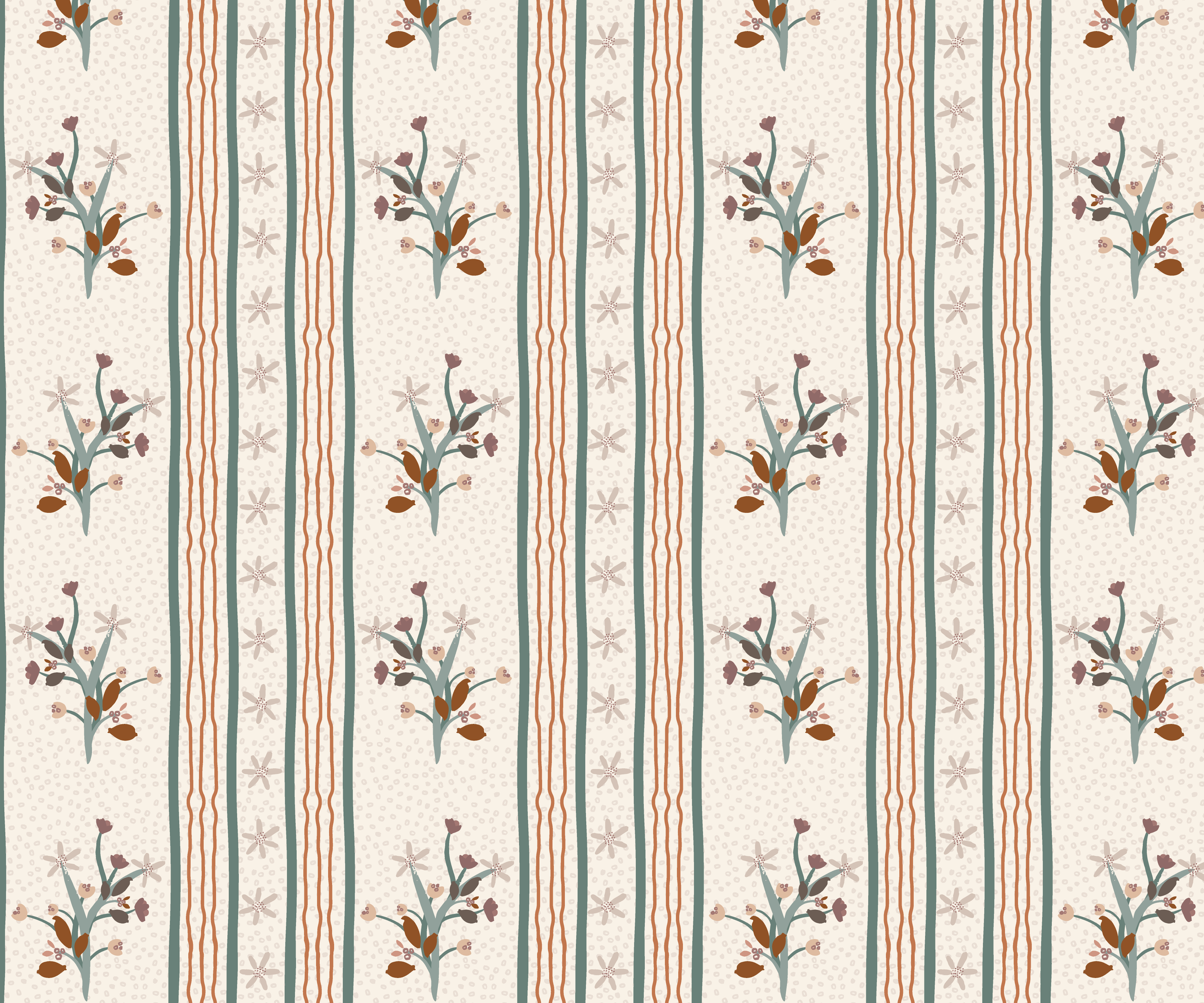 Love in Bouquets floral fabric pattern, southwestern Colorado botanical design