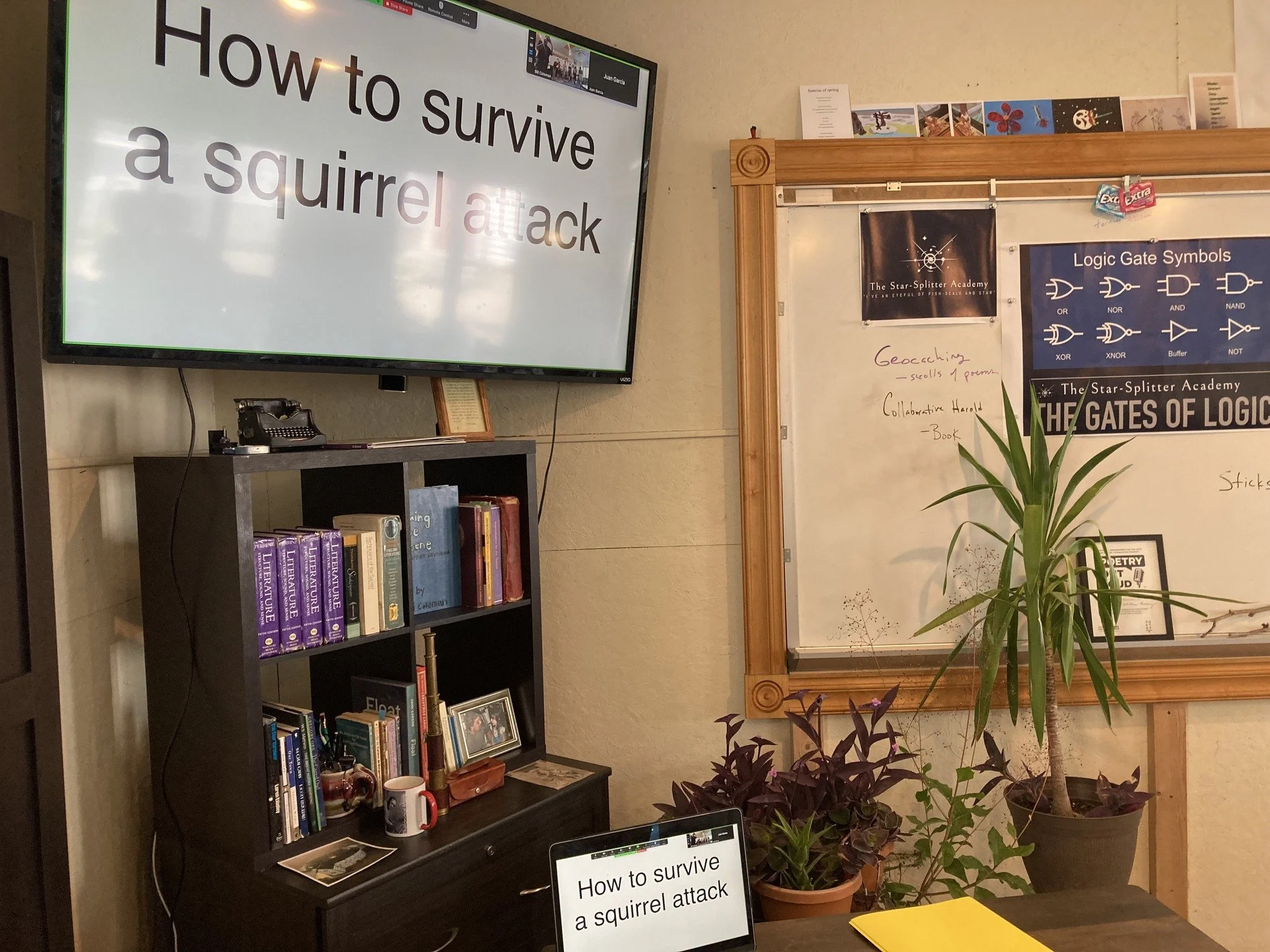 Today the Star-Splitters improvised a Ted talk on a very important topic. 
(The TED-talk game involved all the students creating a single, informative talk. Each student is presented with a random image on the screen, which they have to immediately i