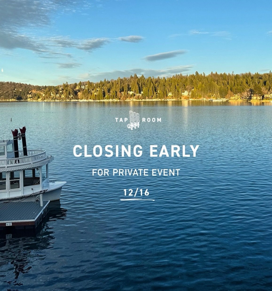 📢 Just a heads up! We&rsquo;ll be closing early tomorrow, on Tuesday (12/16) for a private event. 

👉🏼 Our last seating will be at 3PM. We&rsquo;ll be back with our normal business hours the following day (11AM-9PM). Thank you!