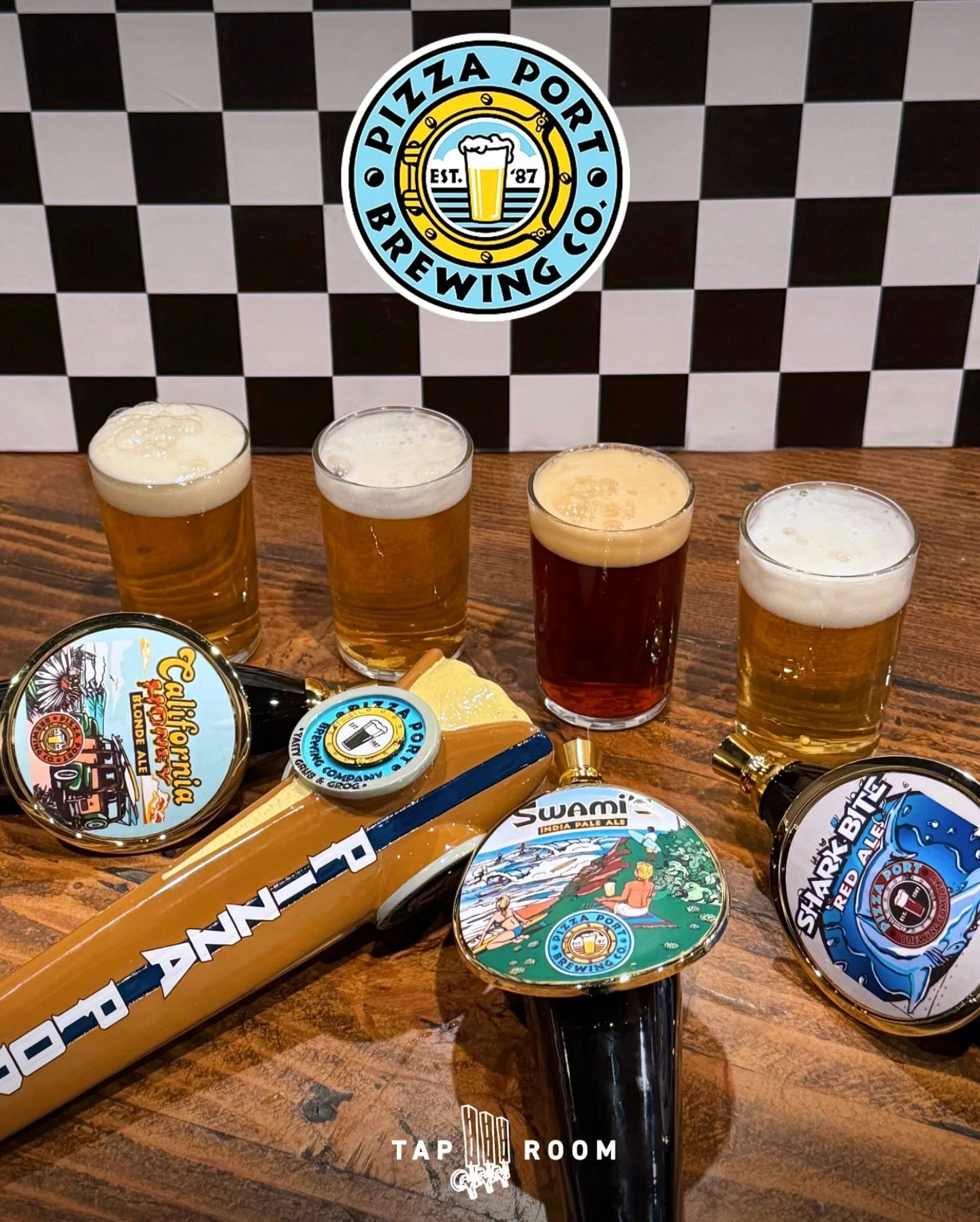 🍻 Have you been enjoying our #TapTakeover of the month with @pizzaportbrewingco?

🍺 We are currently featuring four of their delicious craft beers on tap: The California Honey Blonde Ale, Cruisin&rsquo; Pale Ale, Swami&rsquo;s IPA &amp; Shark Bite 
