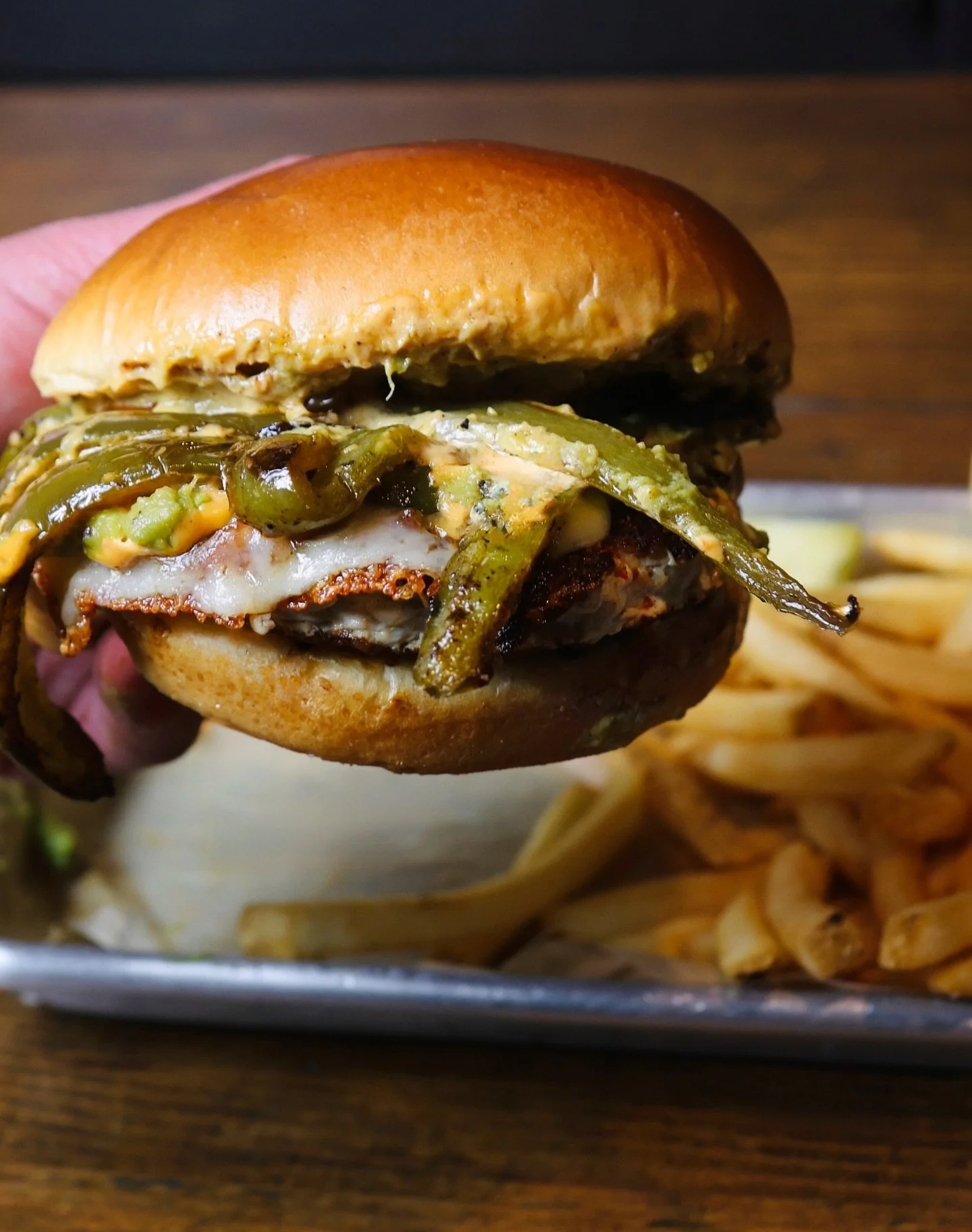 🫑 What do you think of our Munchie of the Month, the &ldquo;Fajita Your Heart Out Burger?&rdquo;

🍔 It&rsquo;s made with a seasoned turkey patty, pepper jack cheese, grilled onions &amp; bell peppers, an avocado smash and chipotle lime aioli, all i