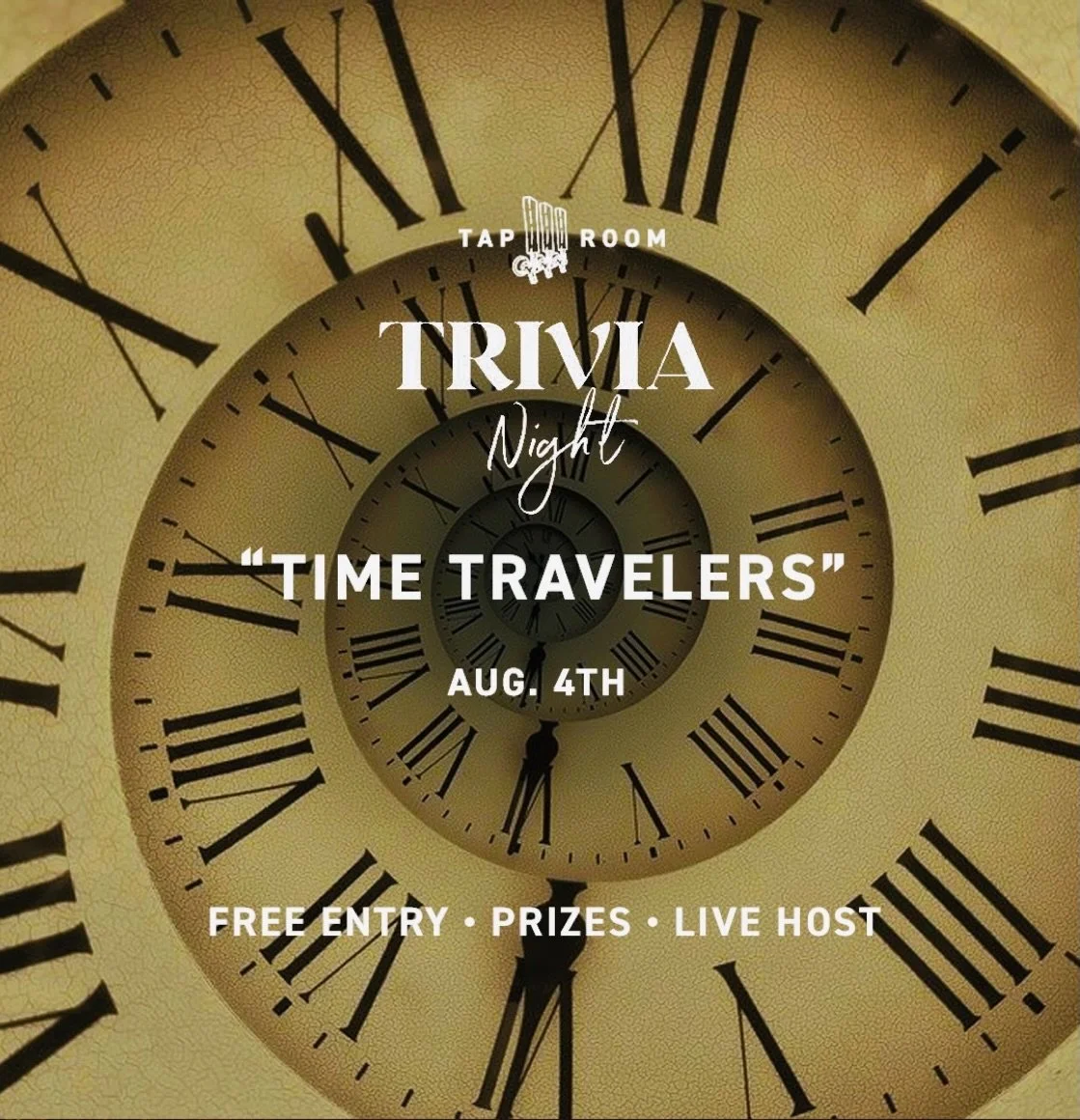 ⏳ Who&rsquo;s ready for #TriviaNight, tomorrow? The theme is &ldquo;Time Travelers.&rdquo;

🗺️ Travel through history as each round transports you to a different era, from ancient civilizations to the modern world. 

🎟️ Enjoy free entry, prizes, an