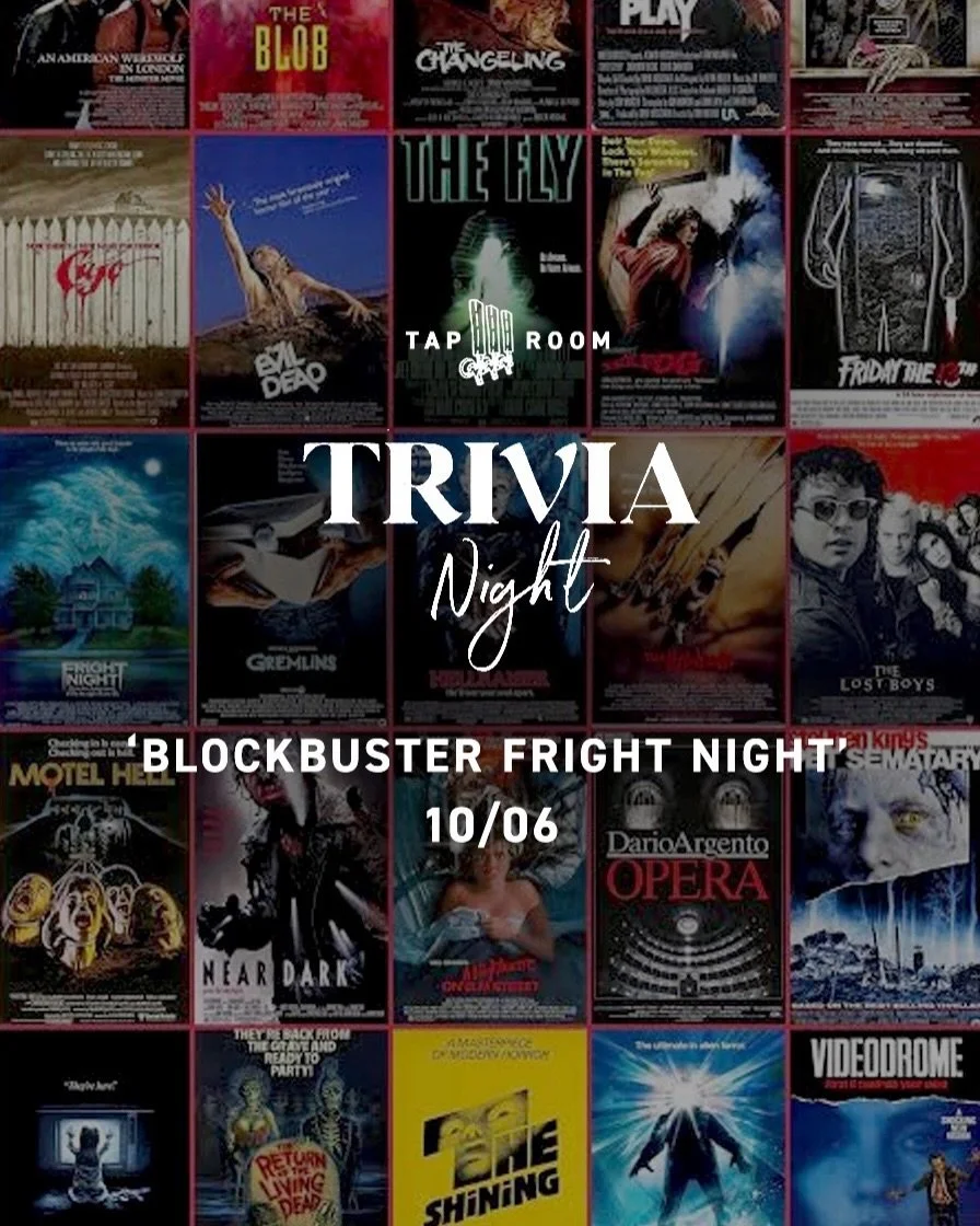 👻 Scary-good Trivia is back!

🎬 Think you know your horror franchises and iconic slasher flicks? Prove it tomorrow night for Blockbuster Fright Night!

🎉 Round up your team, grab a table or a barstool, and get settled before 6PM sign-ups close. Fr