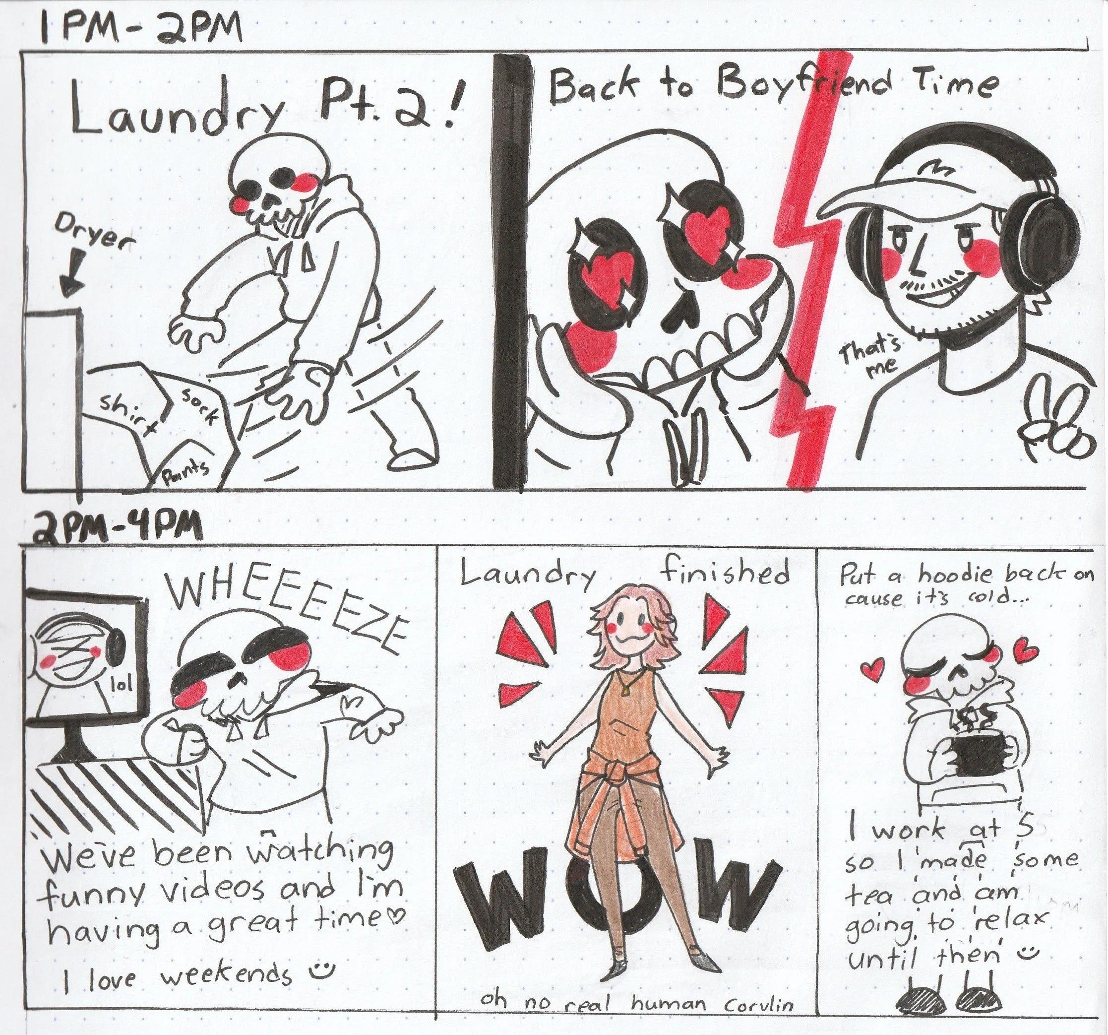 Hourly Comics Day 2025 3/3 (After this point I didn't finish inking my sketches)