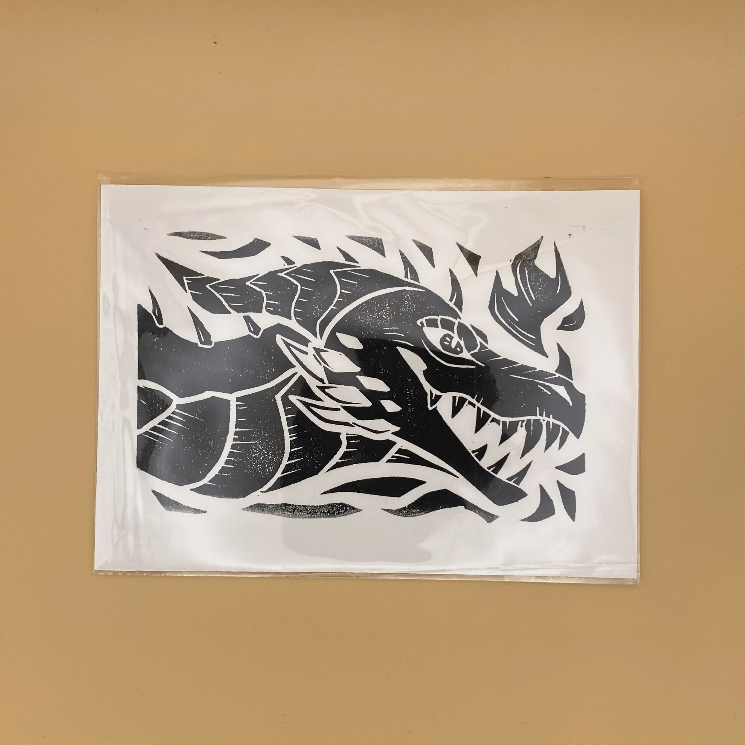 Dragon Linocut