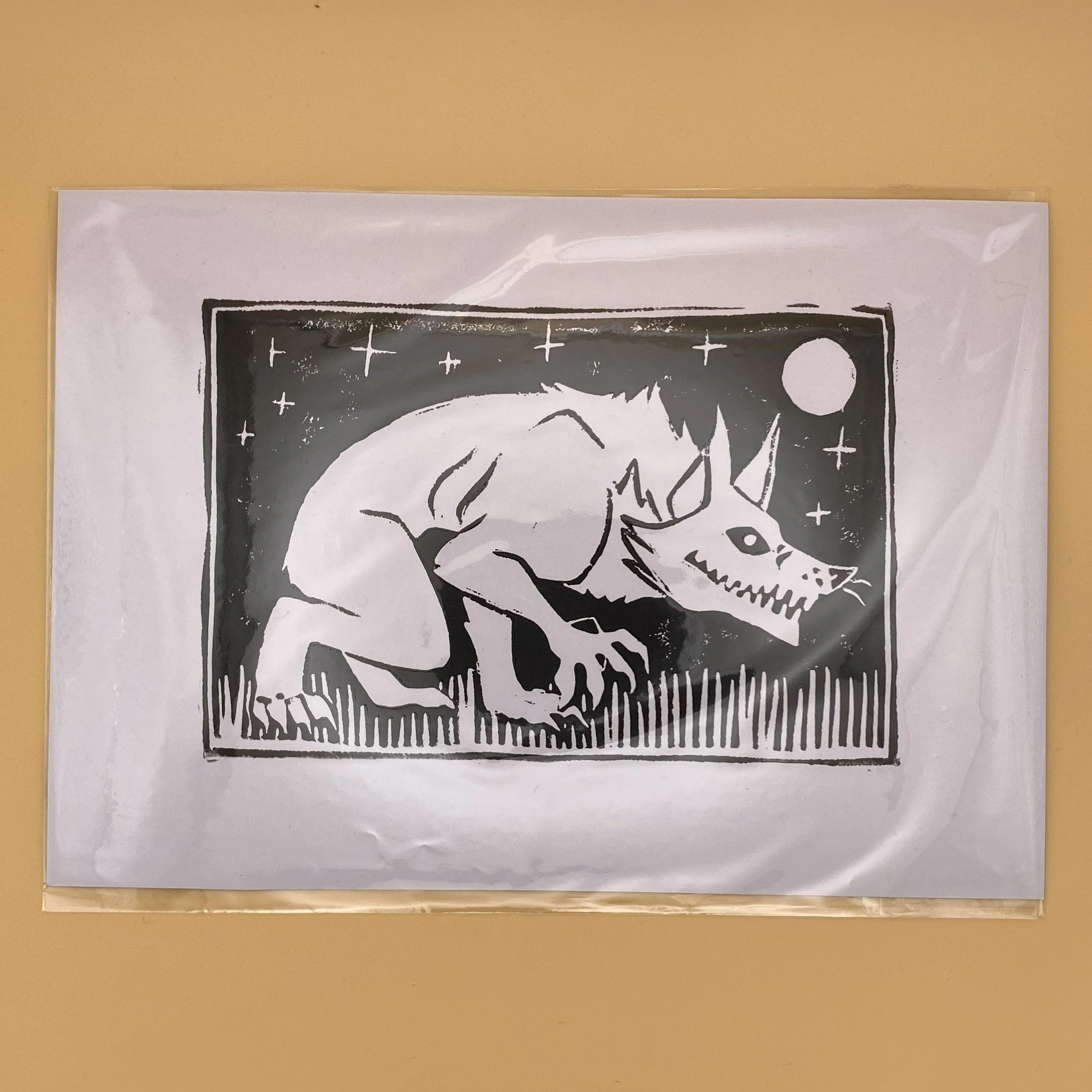 Werewolf Linocut