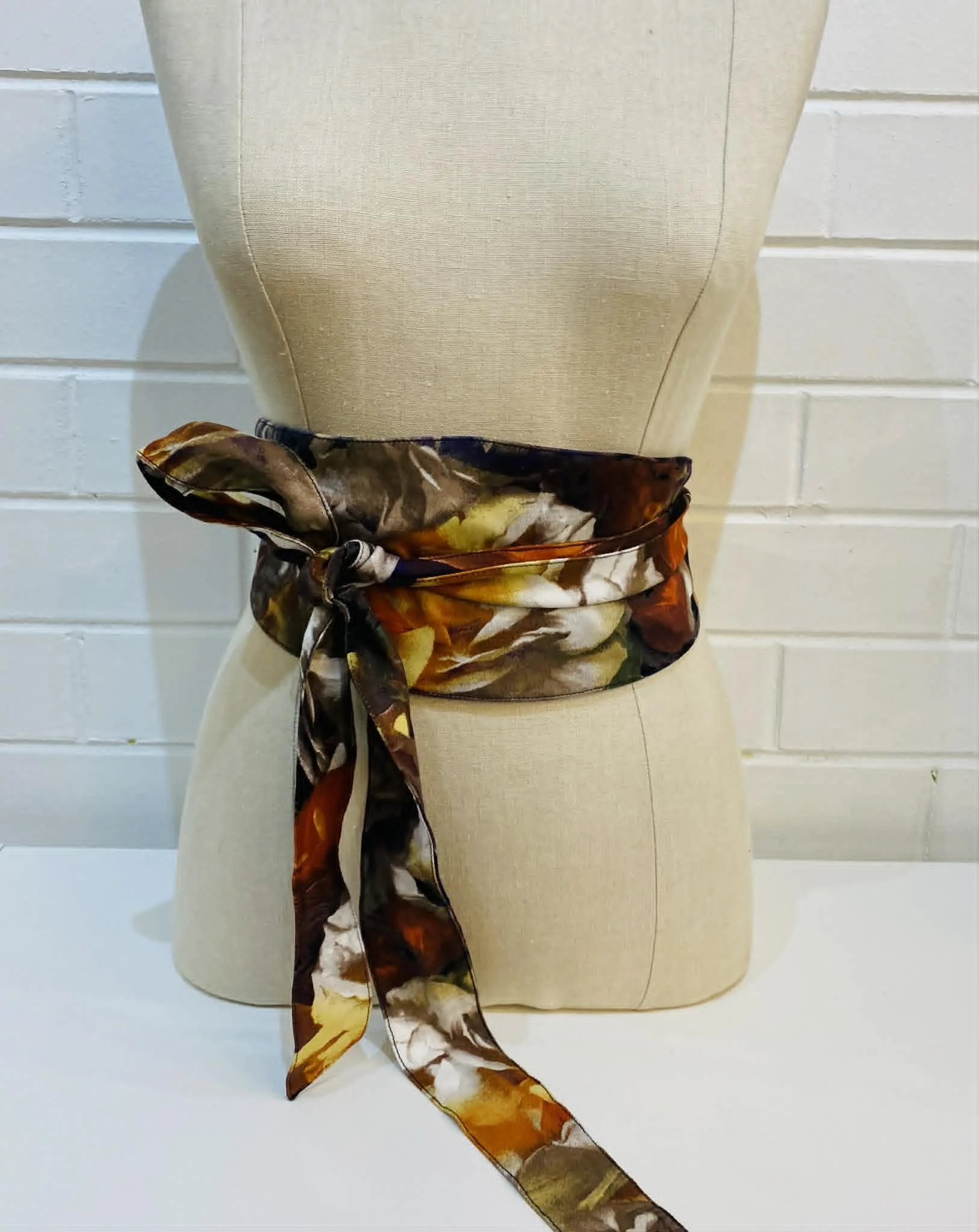 obi belt - autumn floral
