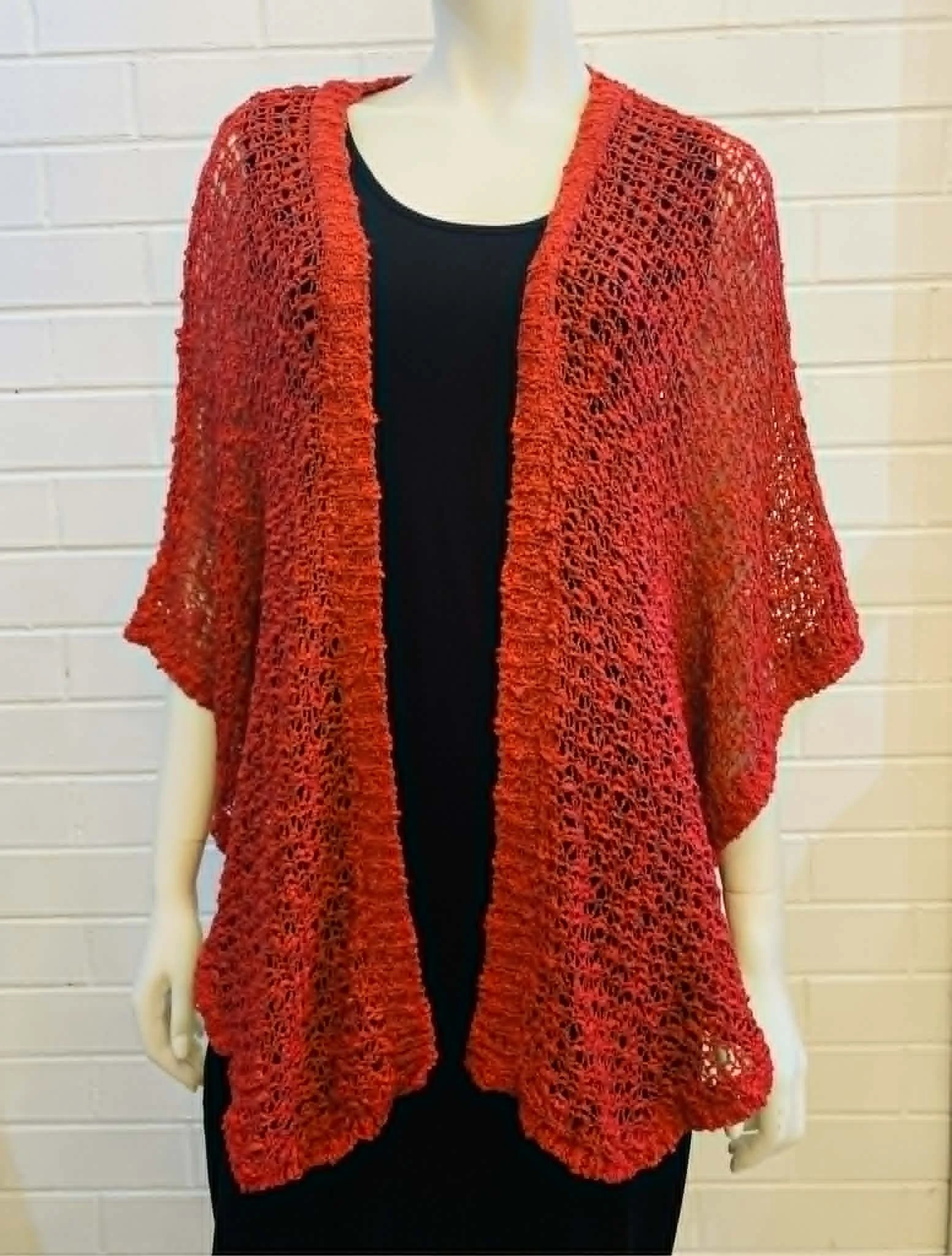 kape cardigan - rich coral