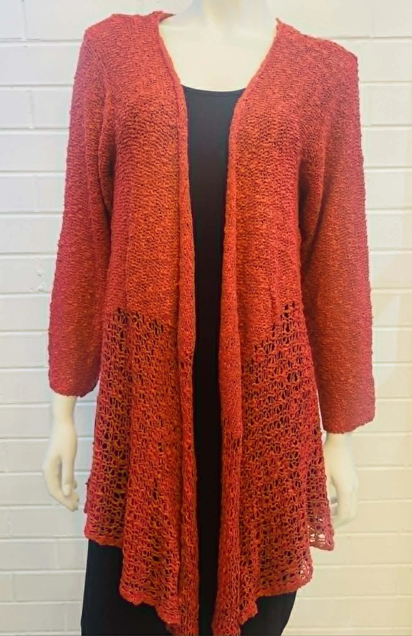 nelly cardigan - rich coral