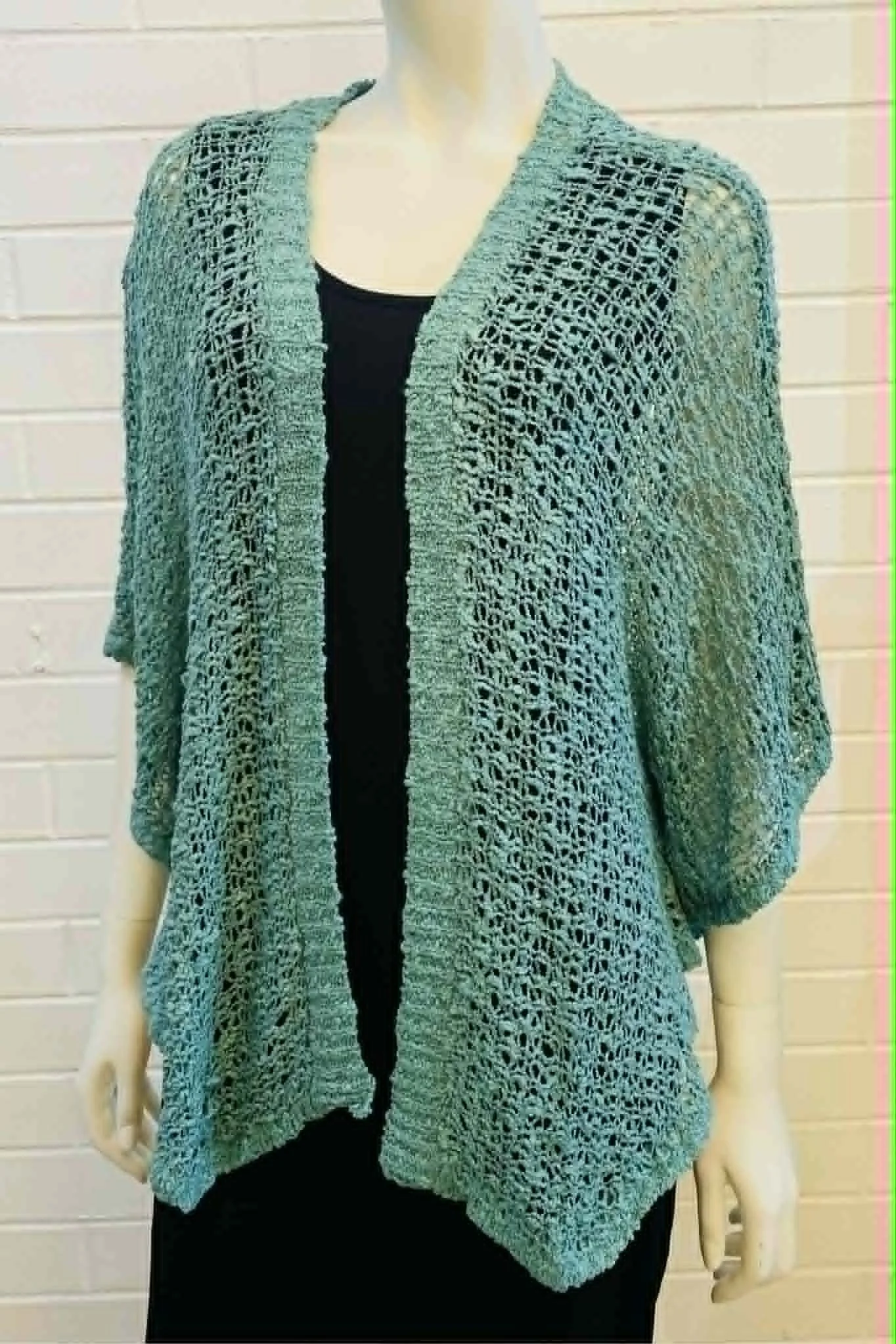 kape cardigan - ocean green