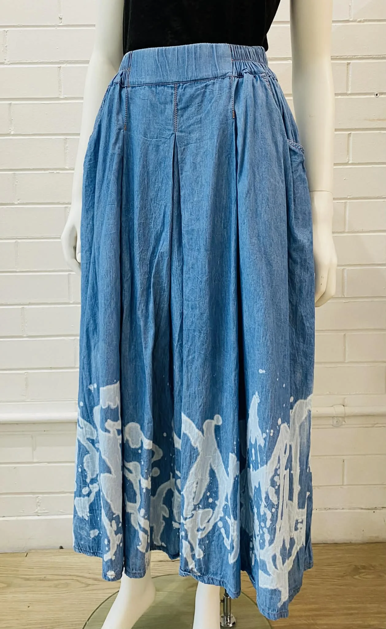 fleetwood skirt - wash blue denim